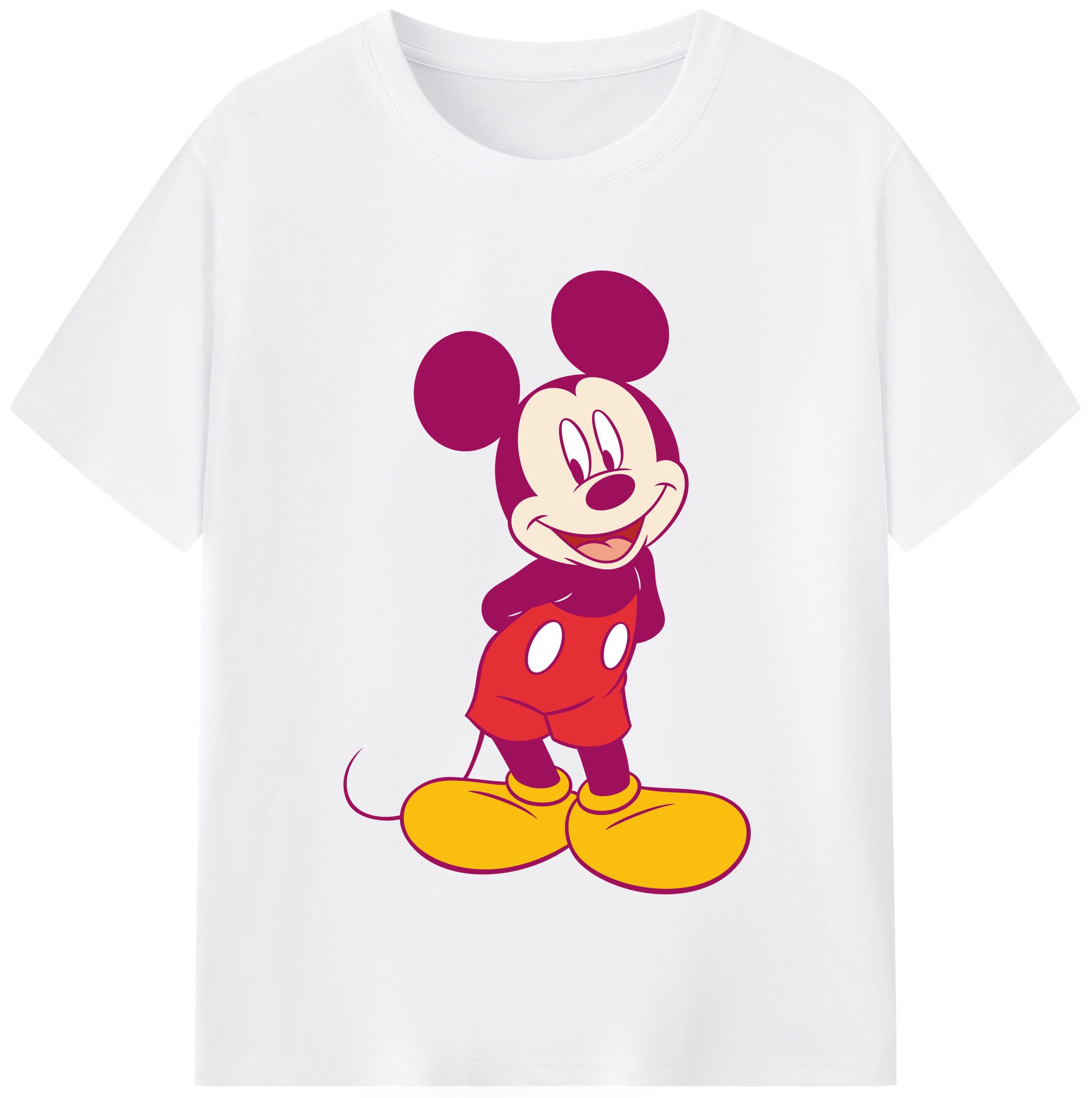 （画像用） ミッキーマウス Mickey Mouse 綿100％半袖Tシャツ（フロントプリント）