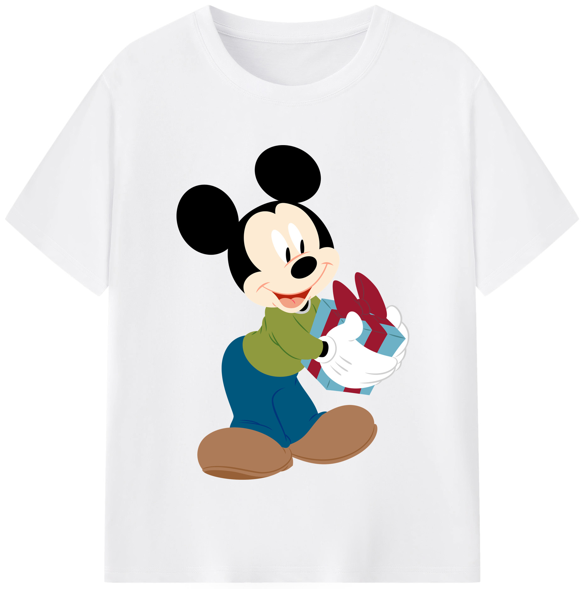 （画像用） ミッキーマウス Mickey Mouse 綿100％半袖Tシャツ（フロントプリント）