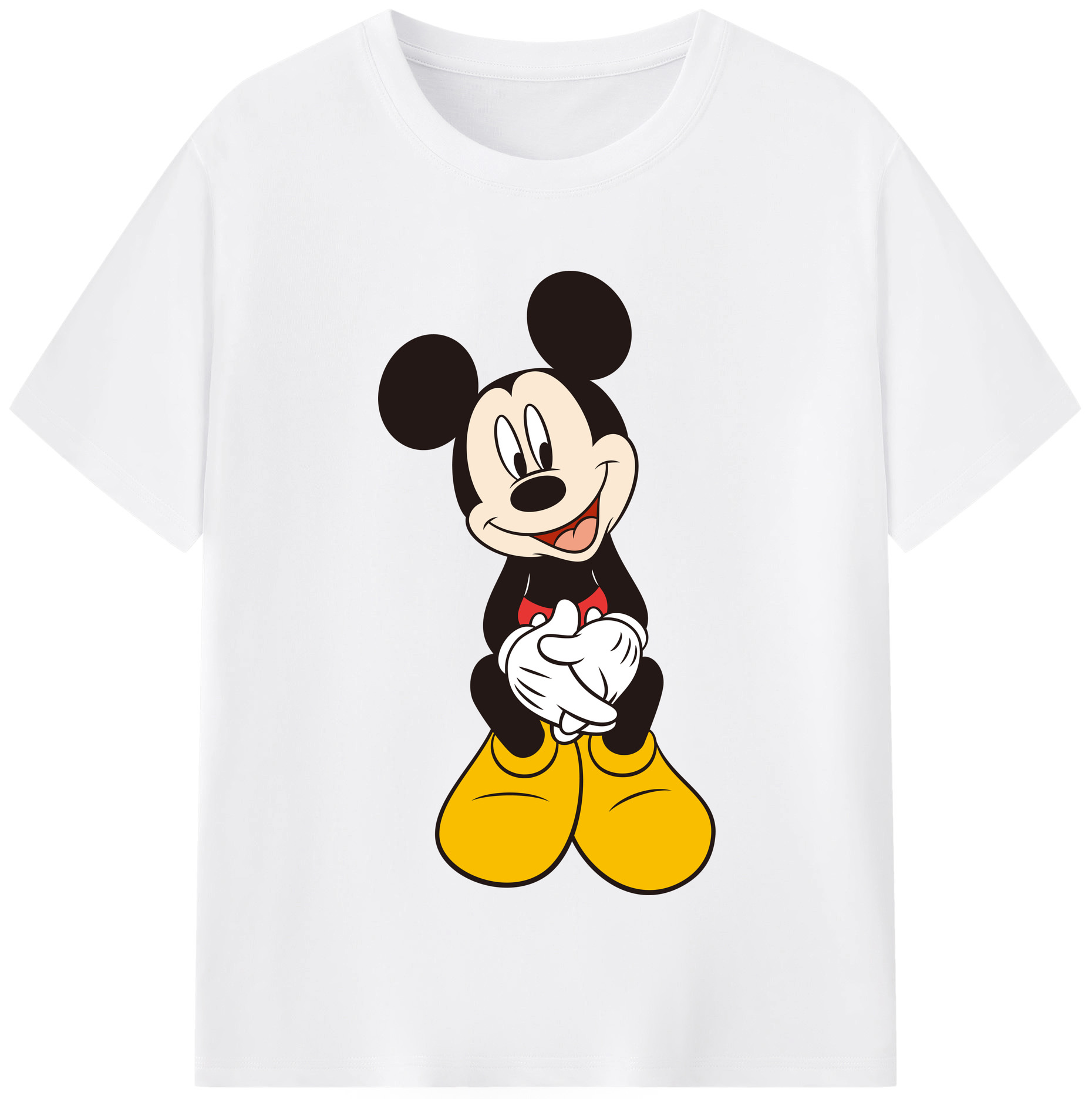 （画像用） ミッキーマウス Mickey Mouse 綿100％半袖Tシャツ（フロントプリント）