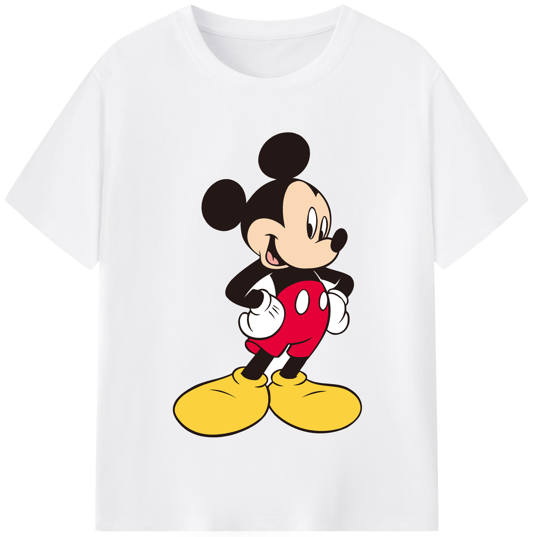 （画像用） ミッキーマウス Mickey Mouse 綿100％半袖Tシャツ（フロントプリント）
