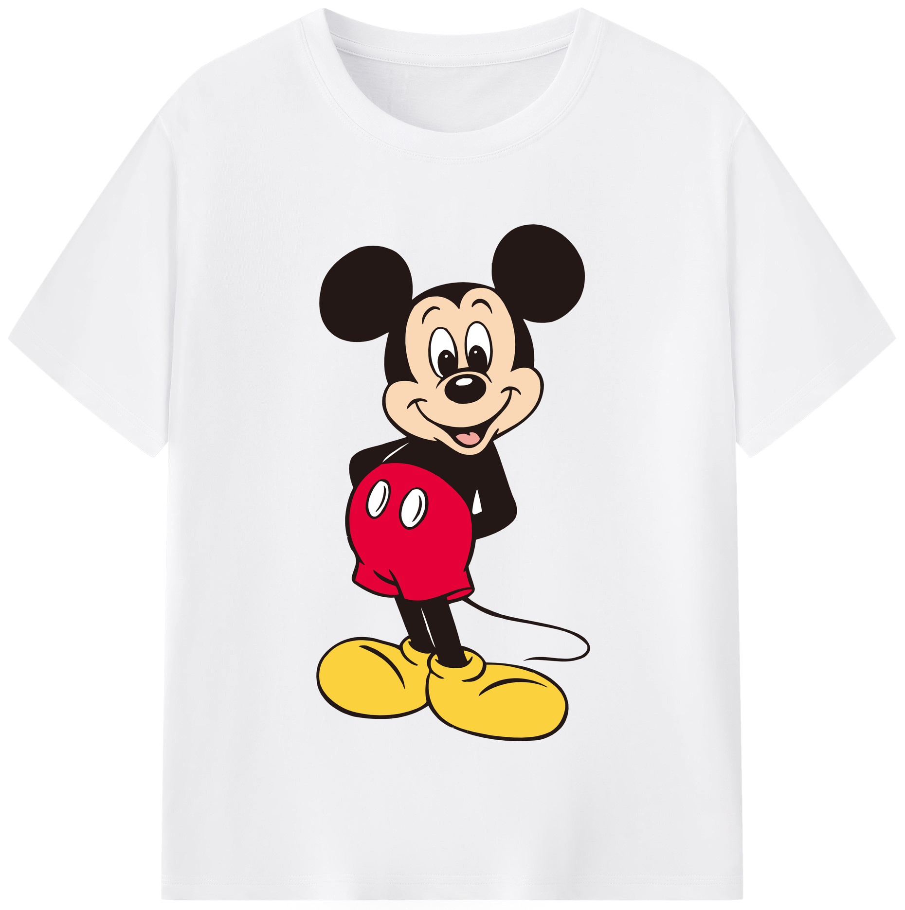 （画像用） ミッキーマウス Mickey Mouse 綿100％半袖Tシャツ（フロントプリント）