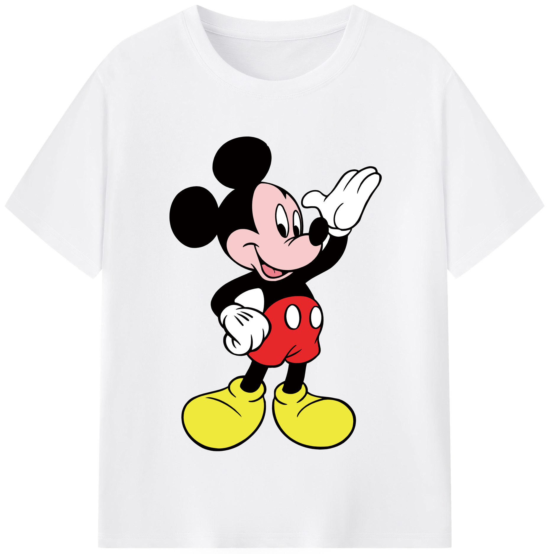 （画像用） ミッキーマウス Mickey Mouse 綿100％半袖Tシャツ（フロントプリント）