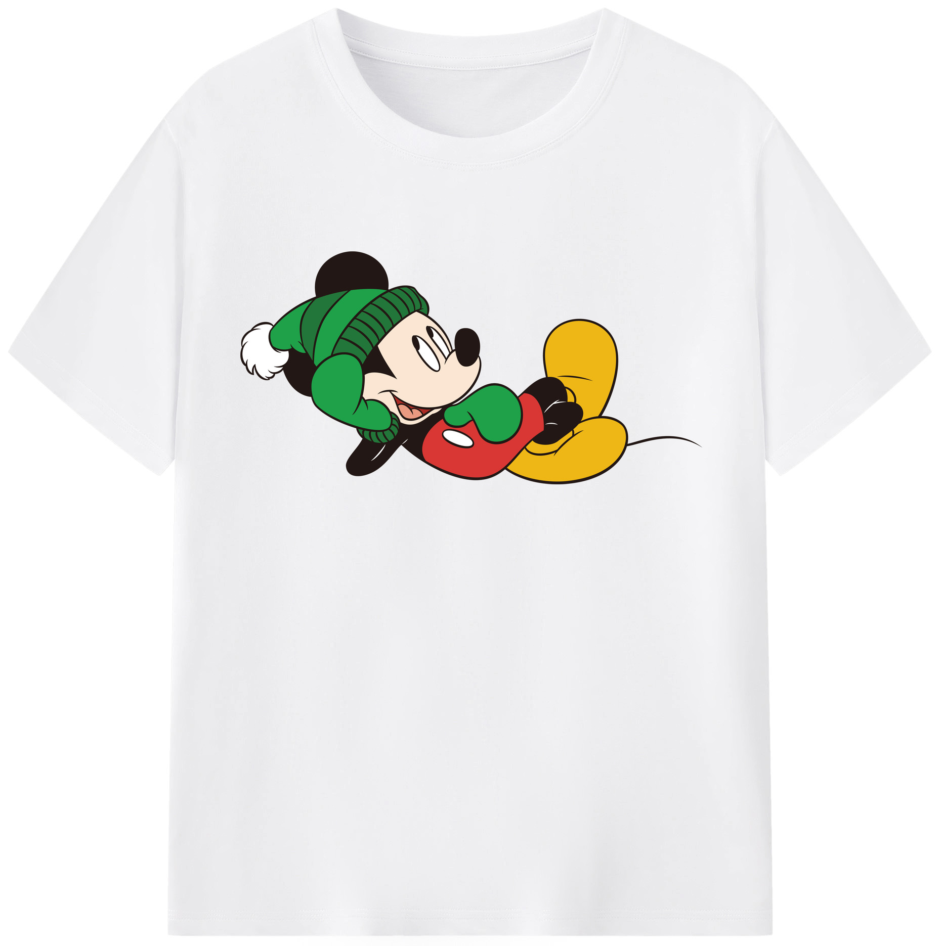 （画像用） ミッキーマウス Mickey Mouse 綿100％半袖Tシャツ（フロントプリント）