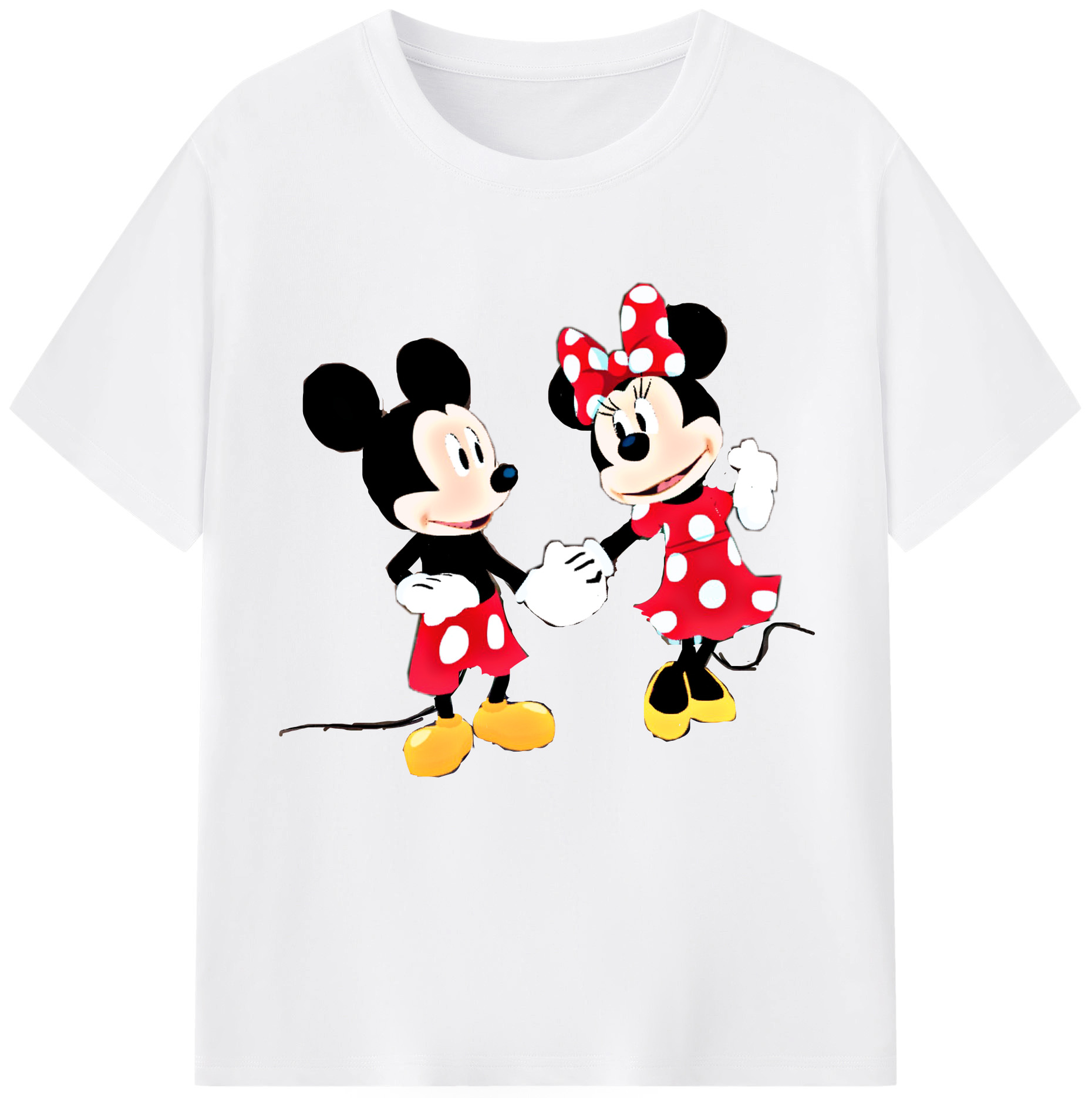 （画像用） ミッキーマウス Mickey Mouse 綿100％半袖Tシャツ（フロントプリント）