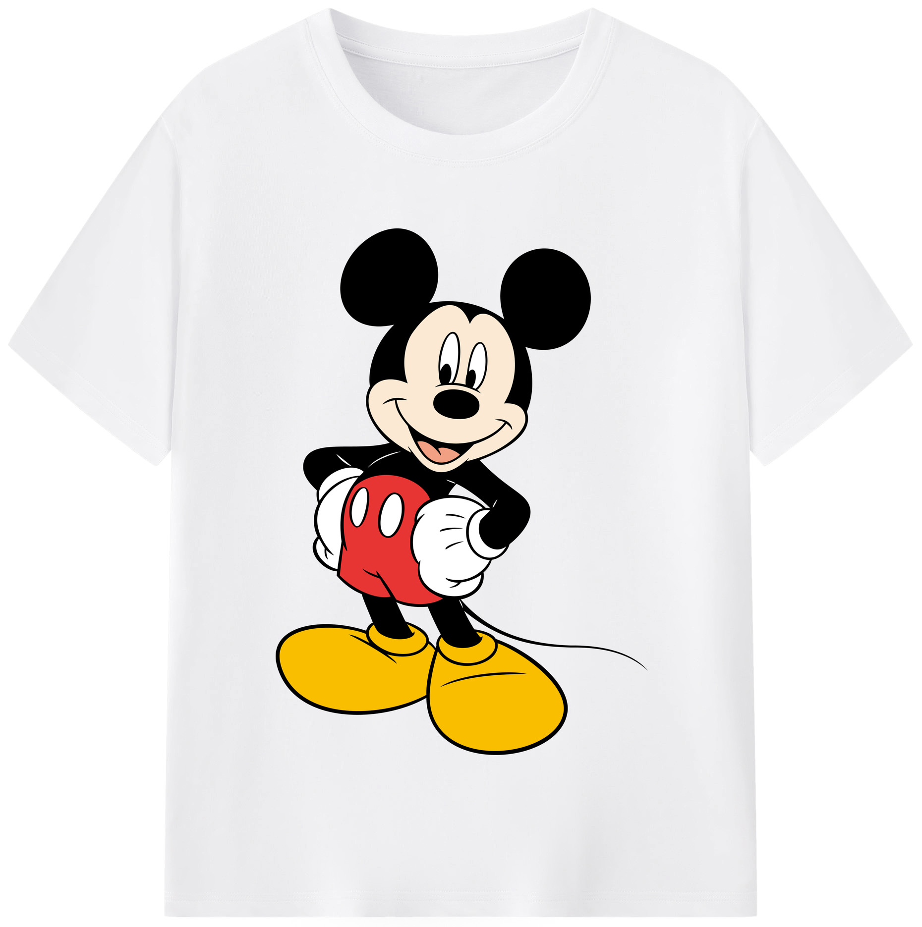 （画像用） ミッキーマウス Mickey Mouse 綿100％半袖Tシャツ（フロントプリント）
