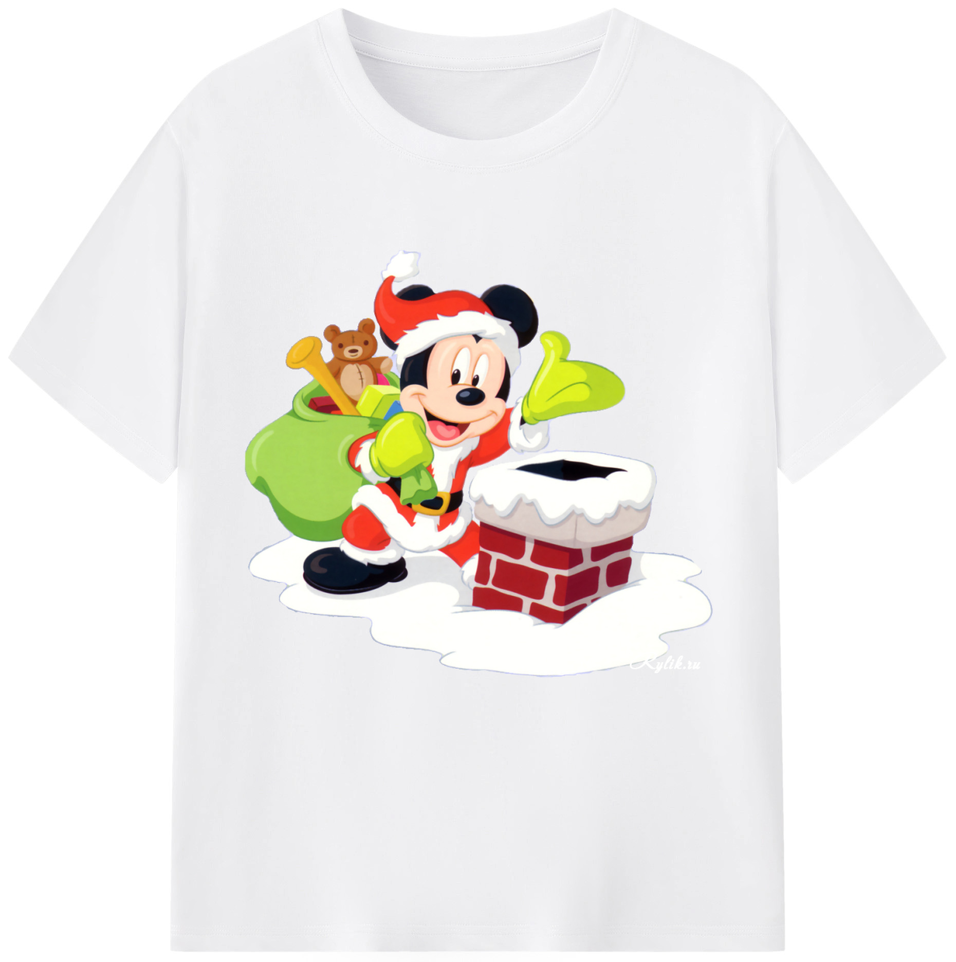 （画像用） ミッキーマウス Mickey Mouse 綿100％半袖Tシャツ（フロントプリント）