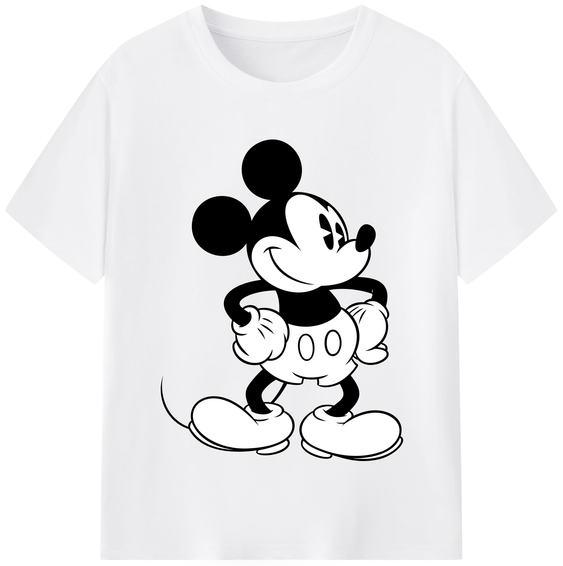 （画像用） ミッキーマウス Mickey Mouse 綿100％半袖Tシャツ（フロントプリント）