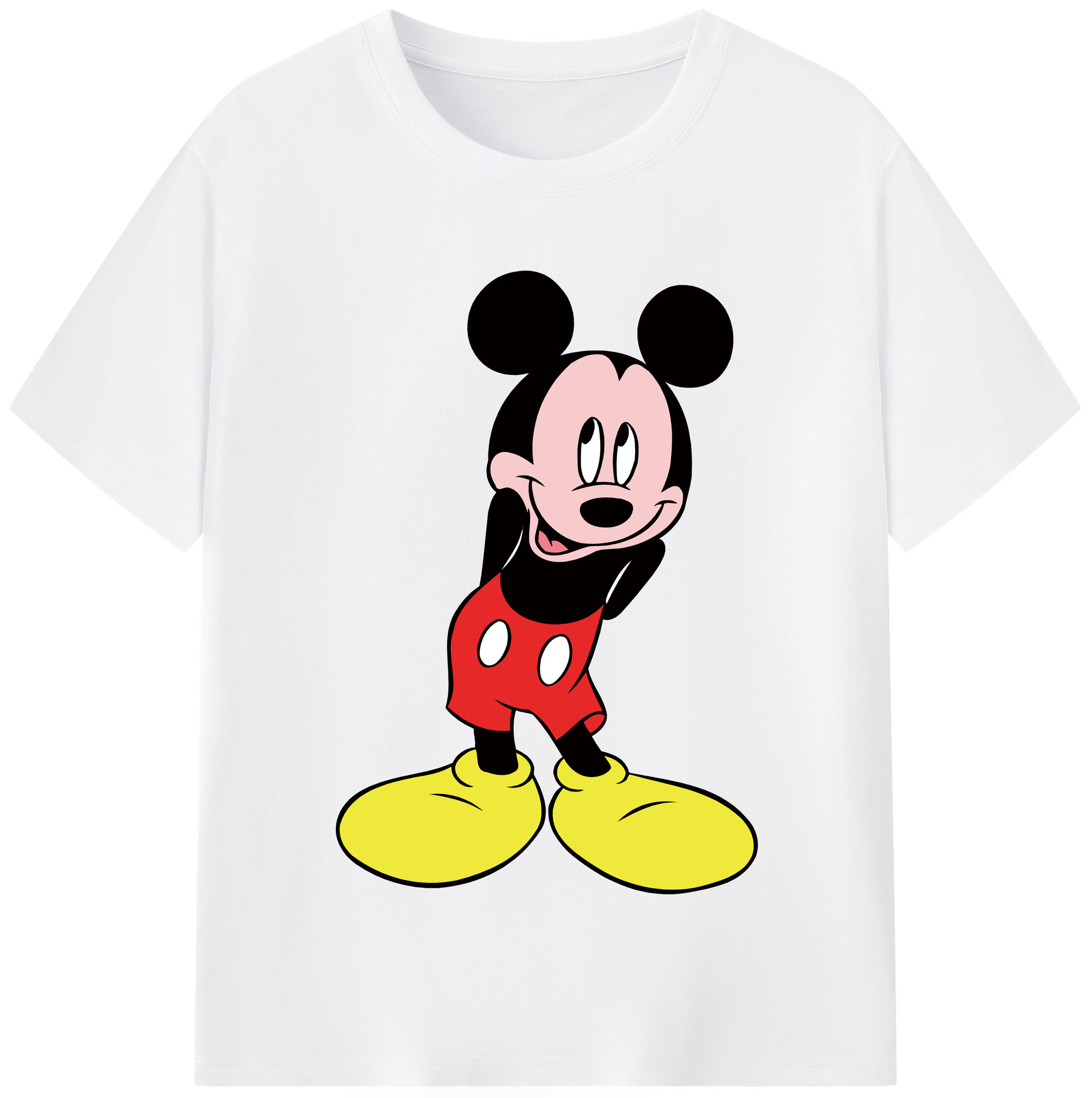 （画像用） ミッキーマウス Mickey Mouse 綿100％半袖Tシャツ（フロントプリント）