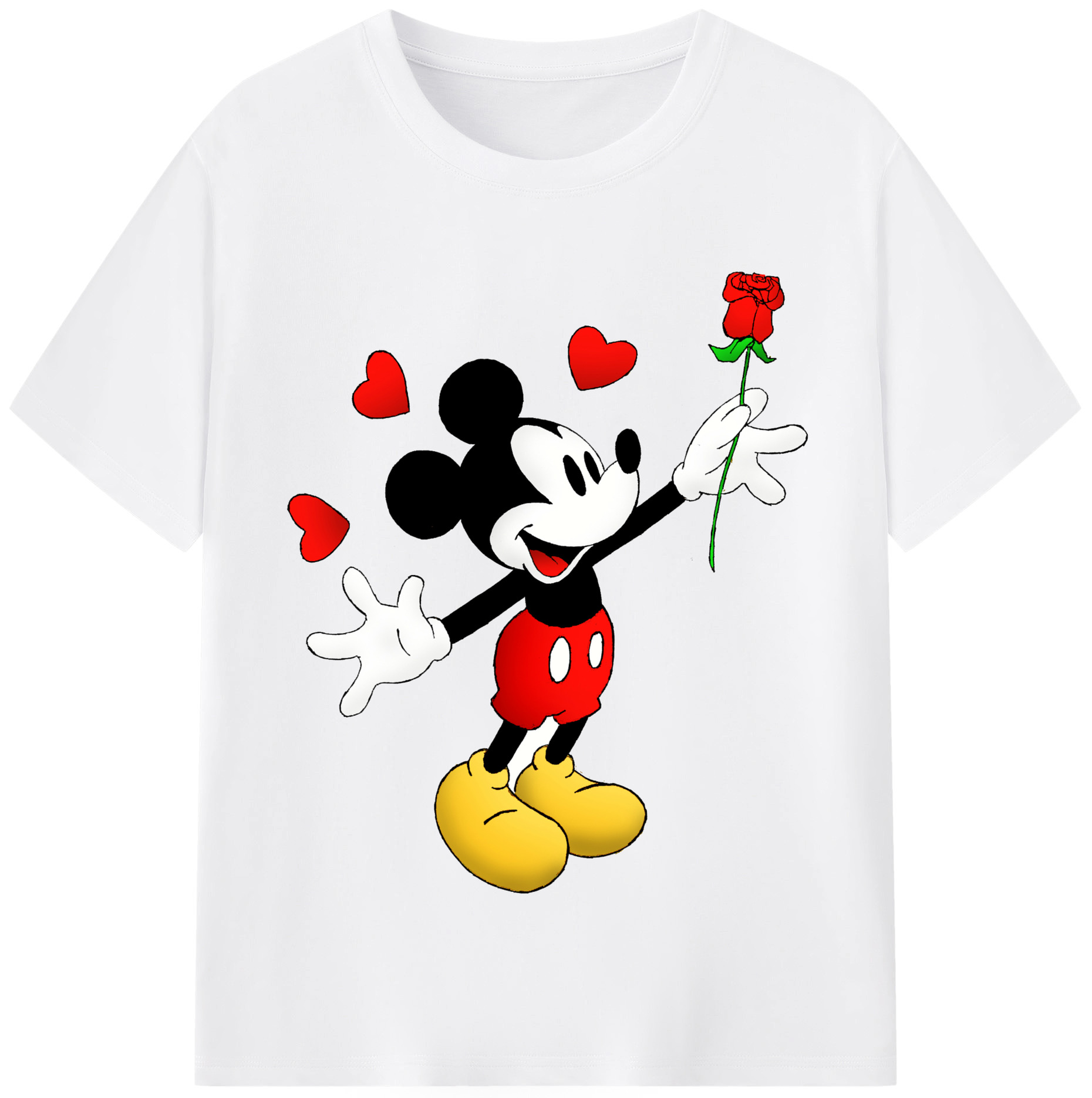 （画像用） ミッキーマウス Mickey Mouse 綿100％半袖Tシャツ（フロントプリント）