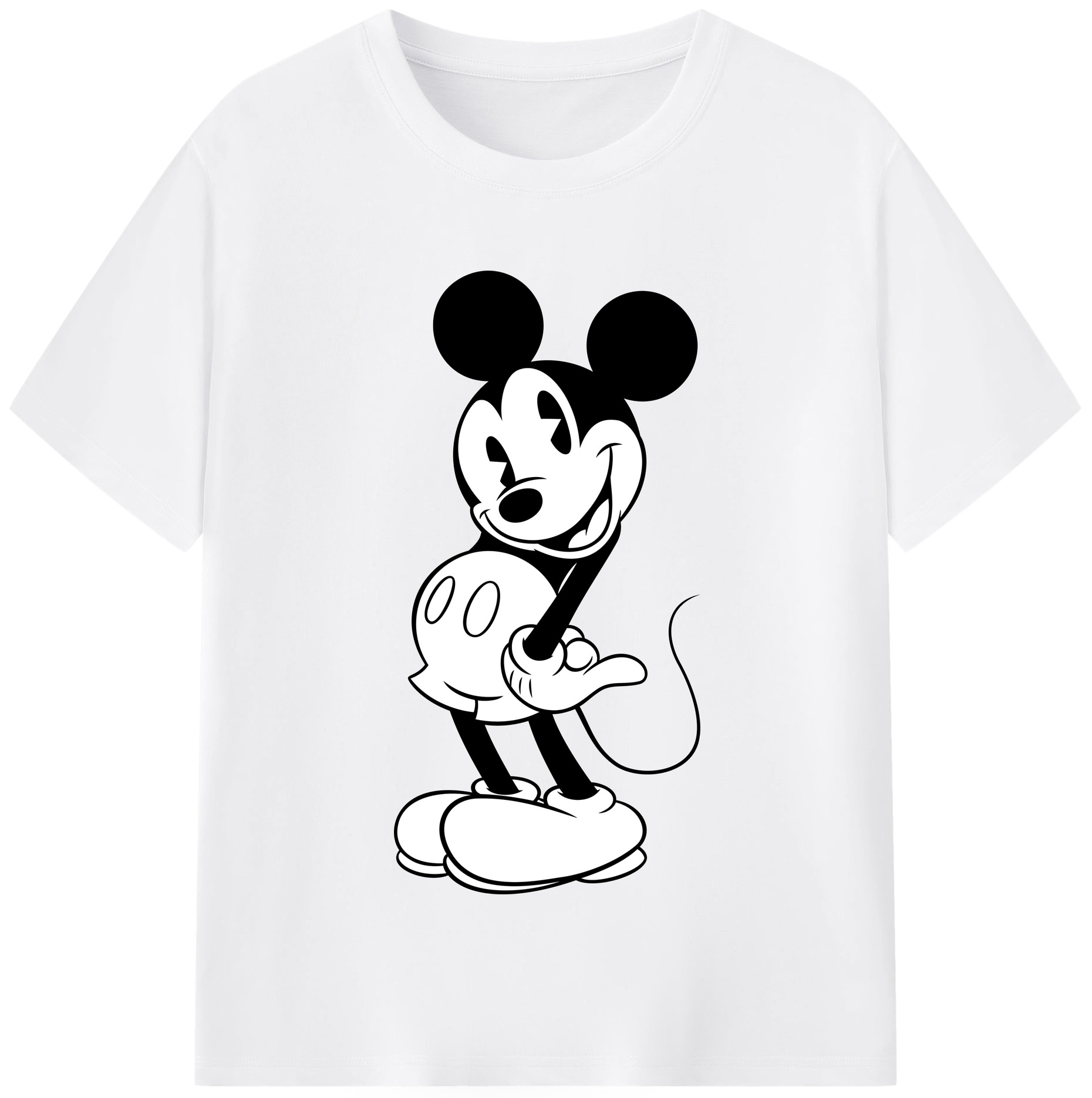 （画像用） ミッキーマウス Mickey Mouse 綿100％半袖Tシャツ（フロントプリント）