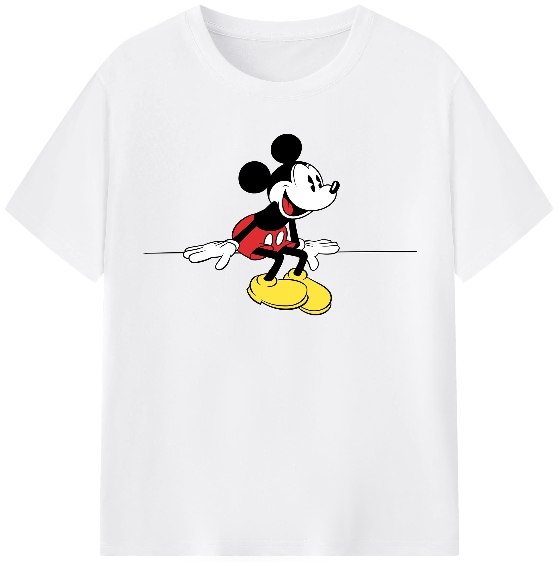 （画像用） ミッキーマウス Mickey Mouse 綿100％半袖Tシャツ（フロントプリント）