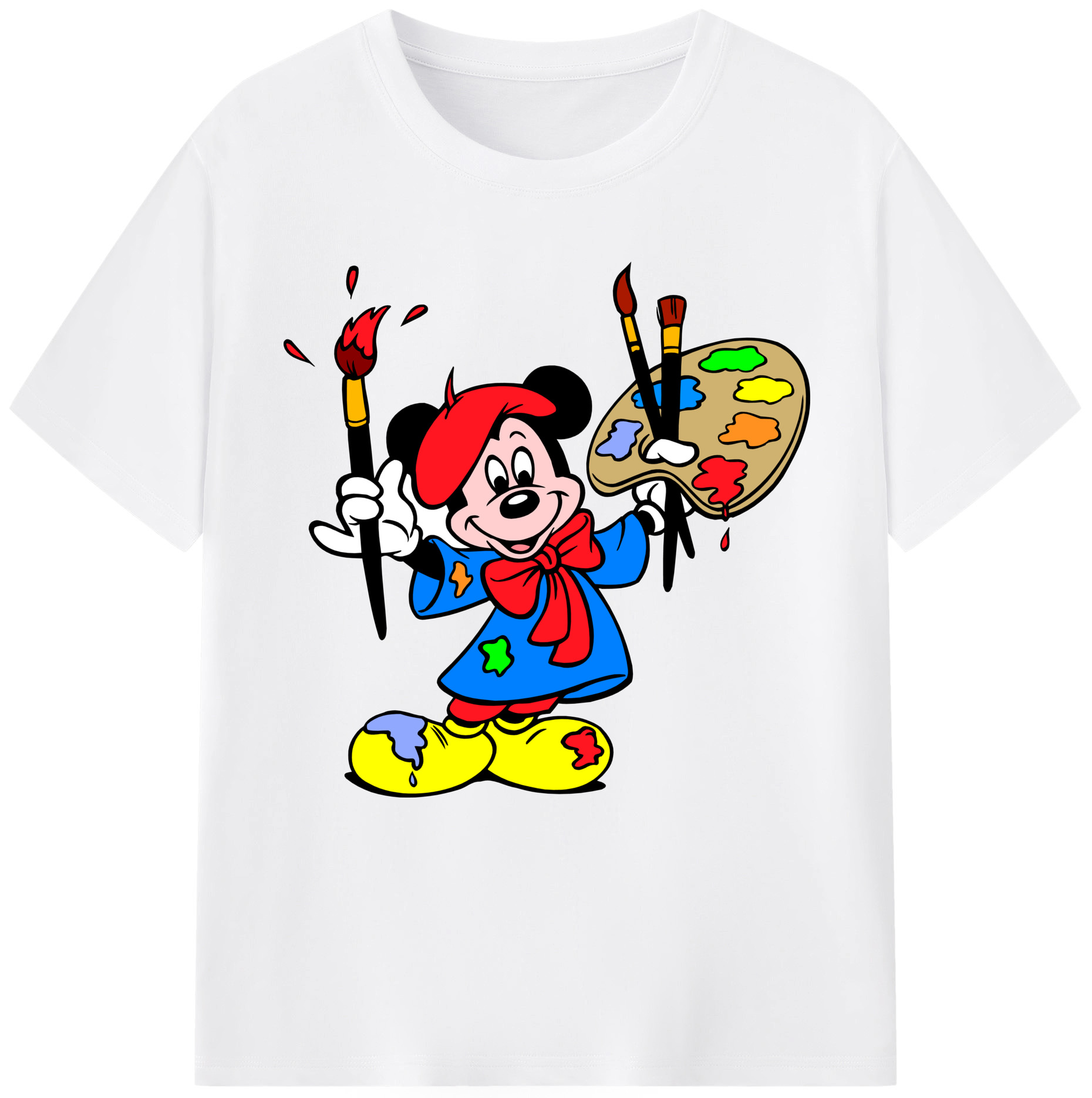 （画像用） ミッキーマウス Mickey Mouse 綿100％半袖Tシャツ（フロントプリント）