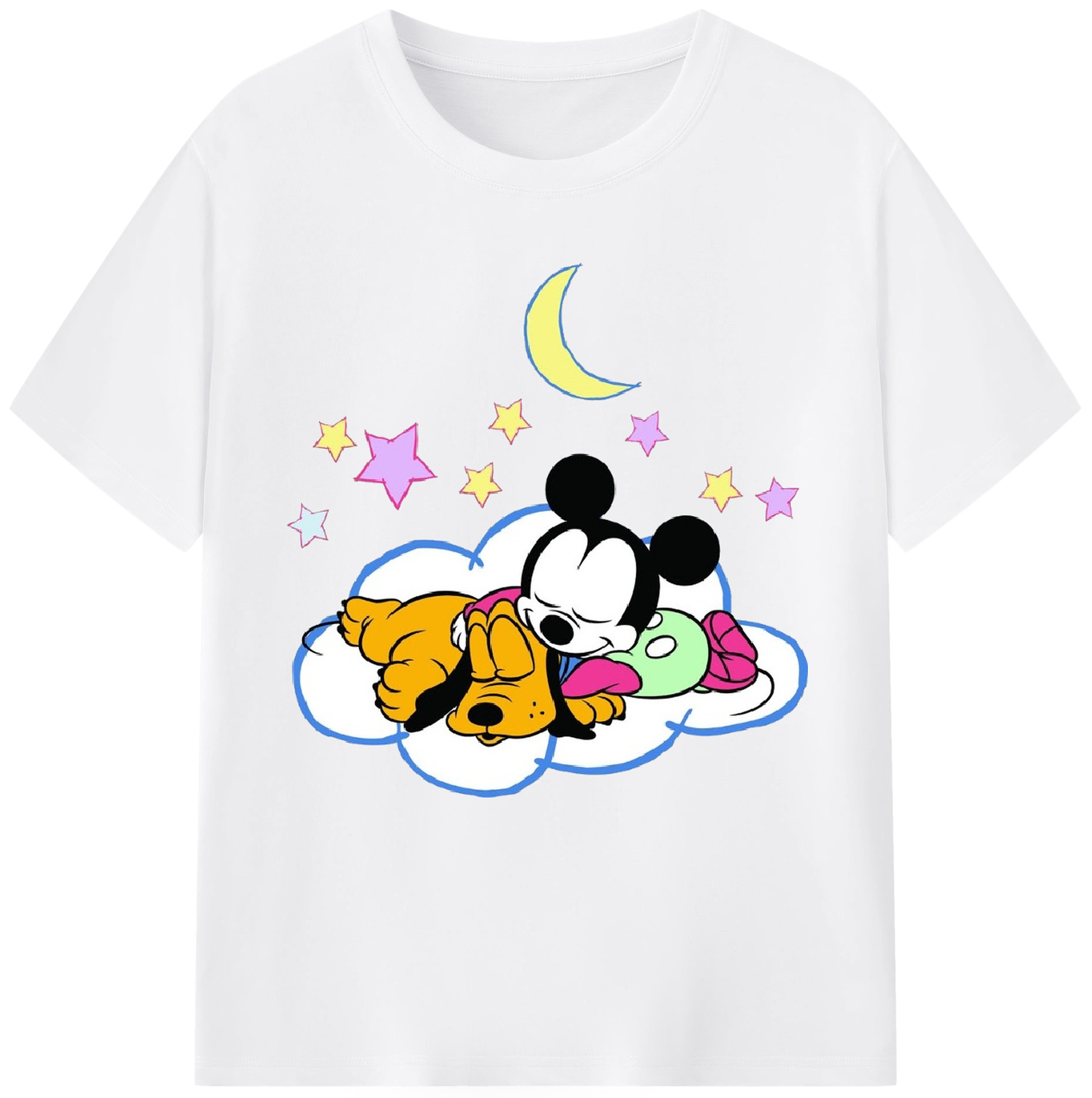 （画像用） ミッキーマウス Mickey Mouse 綿100％半袖Tシャツ（フロントプリント）