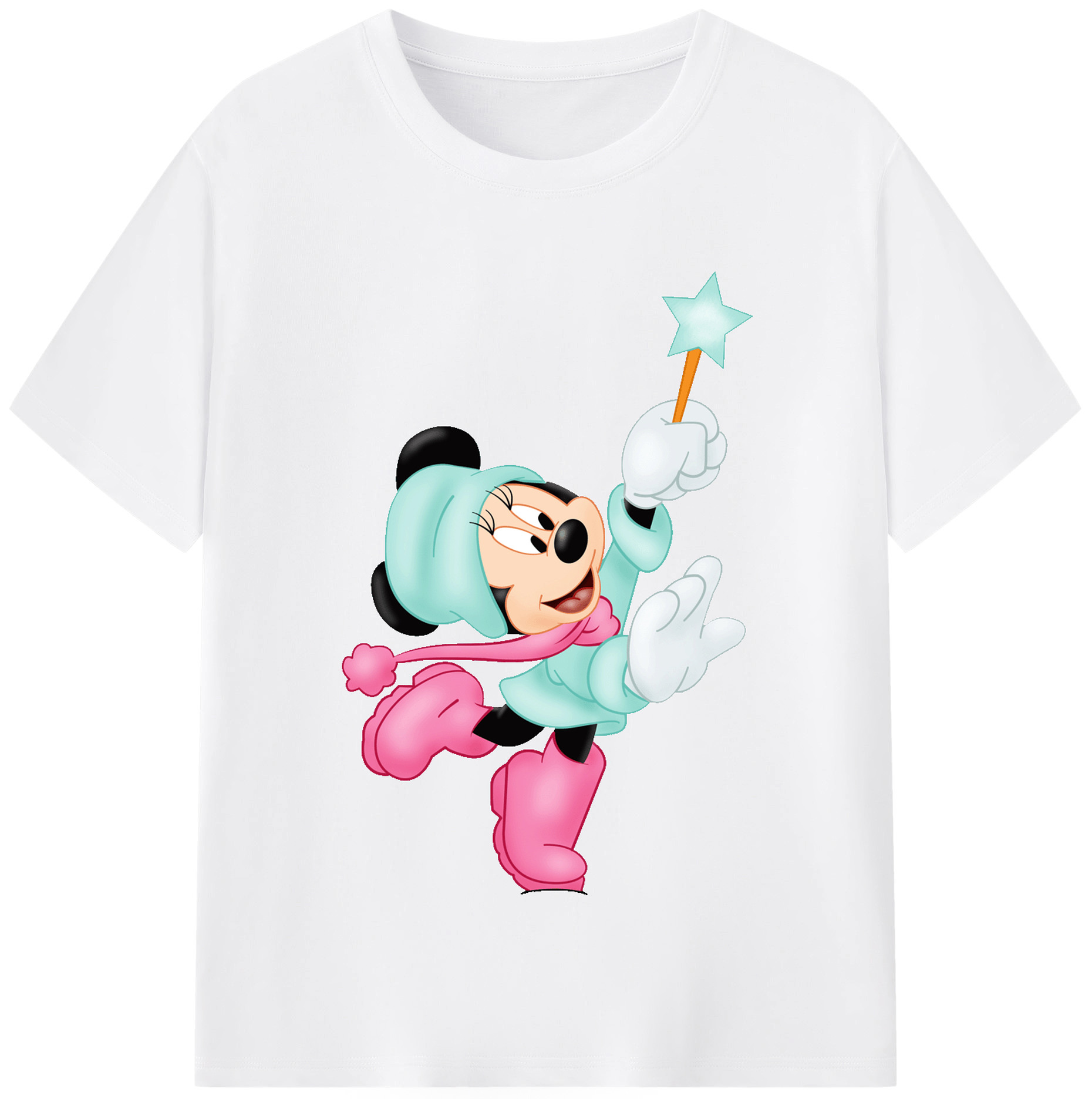 （画像用） ミッキーマウス Mickey Mouse 綿100％半袖Tシャツ（フロントプリント）