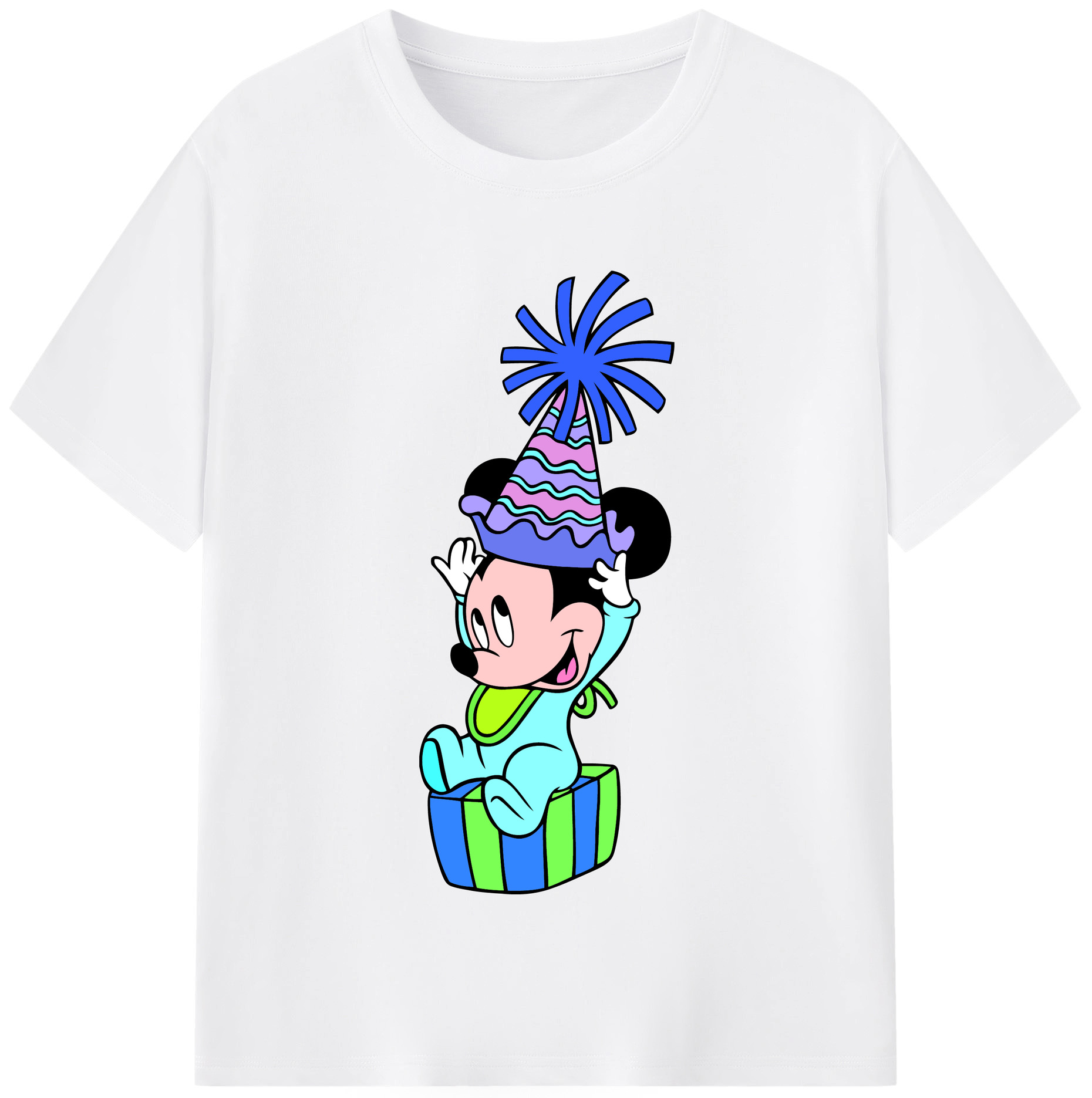 （画像用） ミッキーマウス Mickey Mouse 綿100％半袖Tシャツ（フロントプリント）