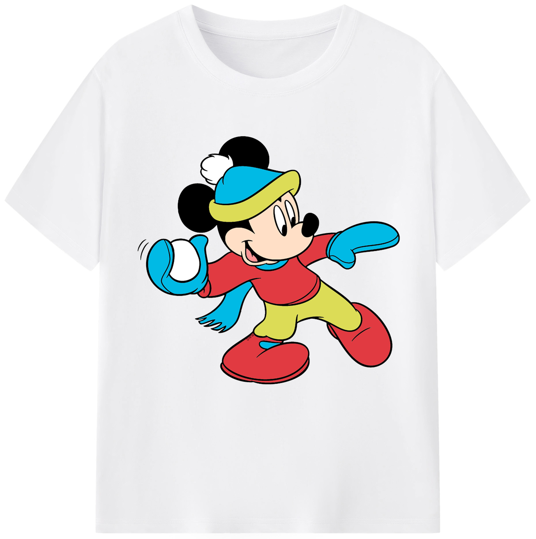 （画像用） ミッキーマウス Mickey Mouse 綿100％半袖Tシャツ（フロントプリント）