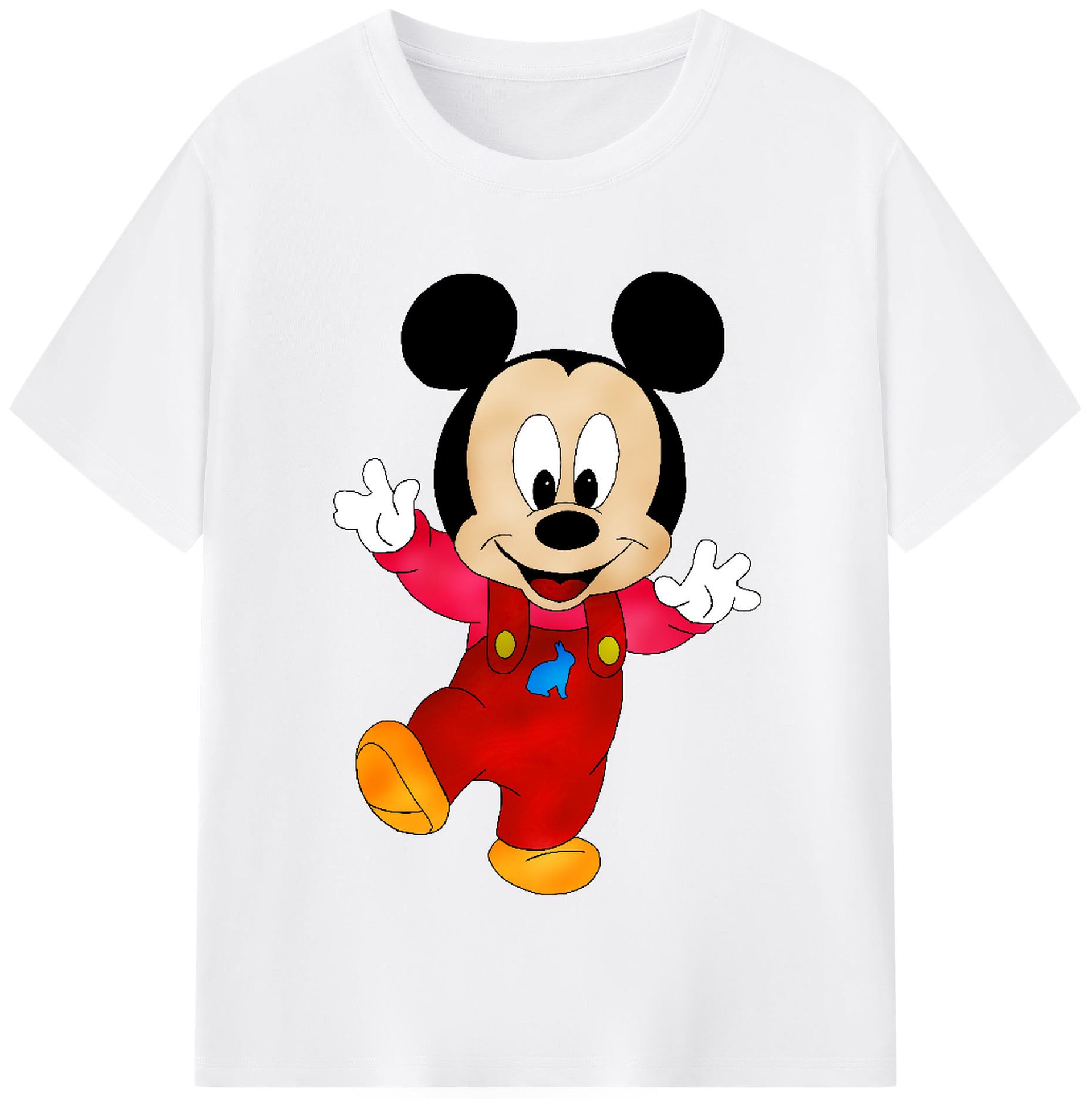 （画像用） ミッキーマウス Mickey Mouse 綿100％半袖Tシャツ（フロントプリント）