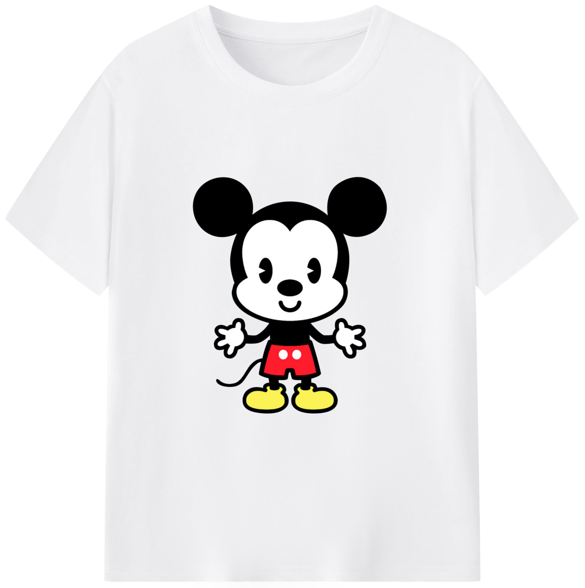 （画像用） ミッキーマウス Mickey Mouse 綿100％半袖Tシャツ（フロントプリント）