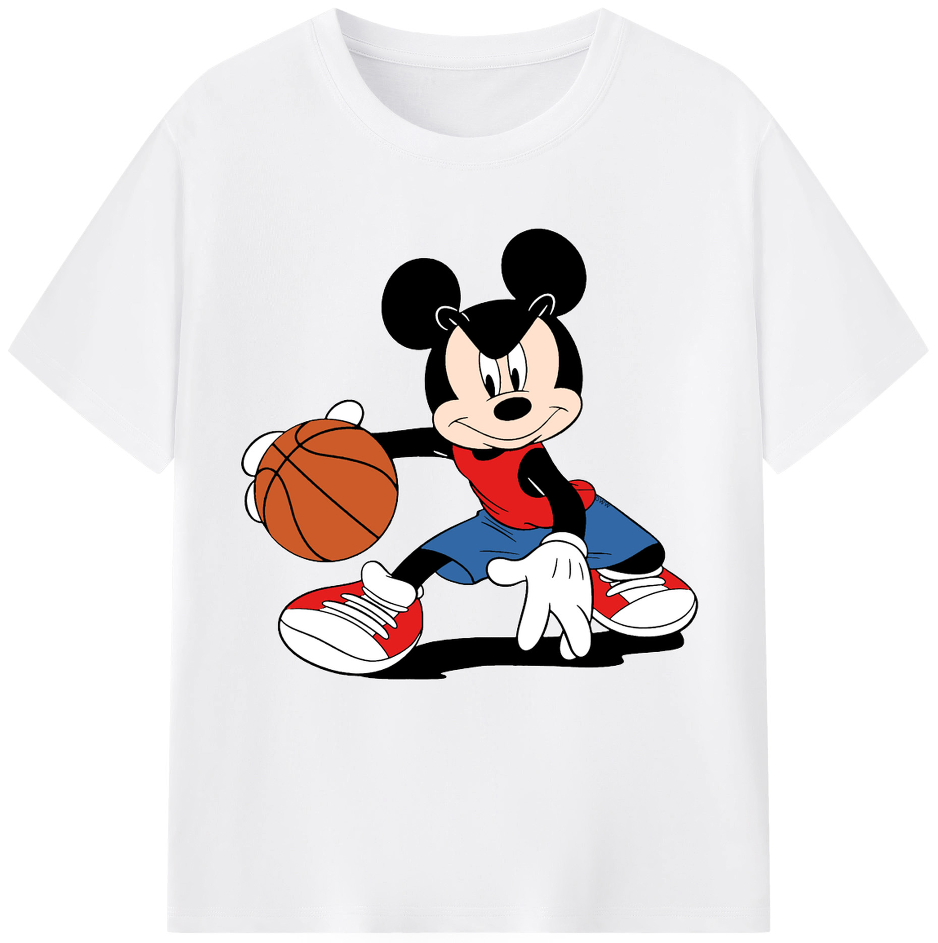 （画像用） ミッキーマウス Mickey Mouse 綿100％半袖Tシャツ（フロントプリント）