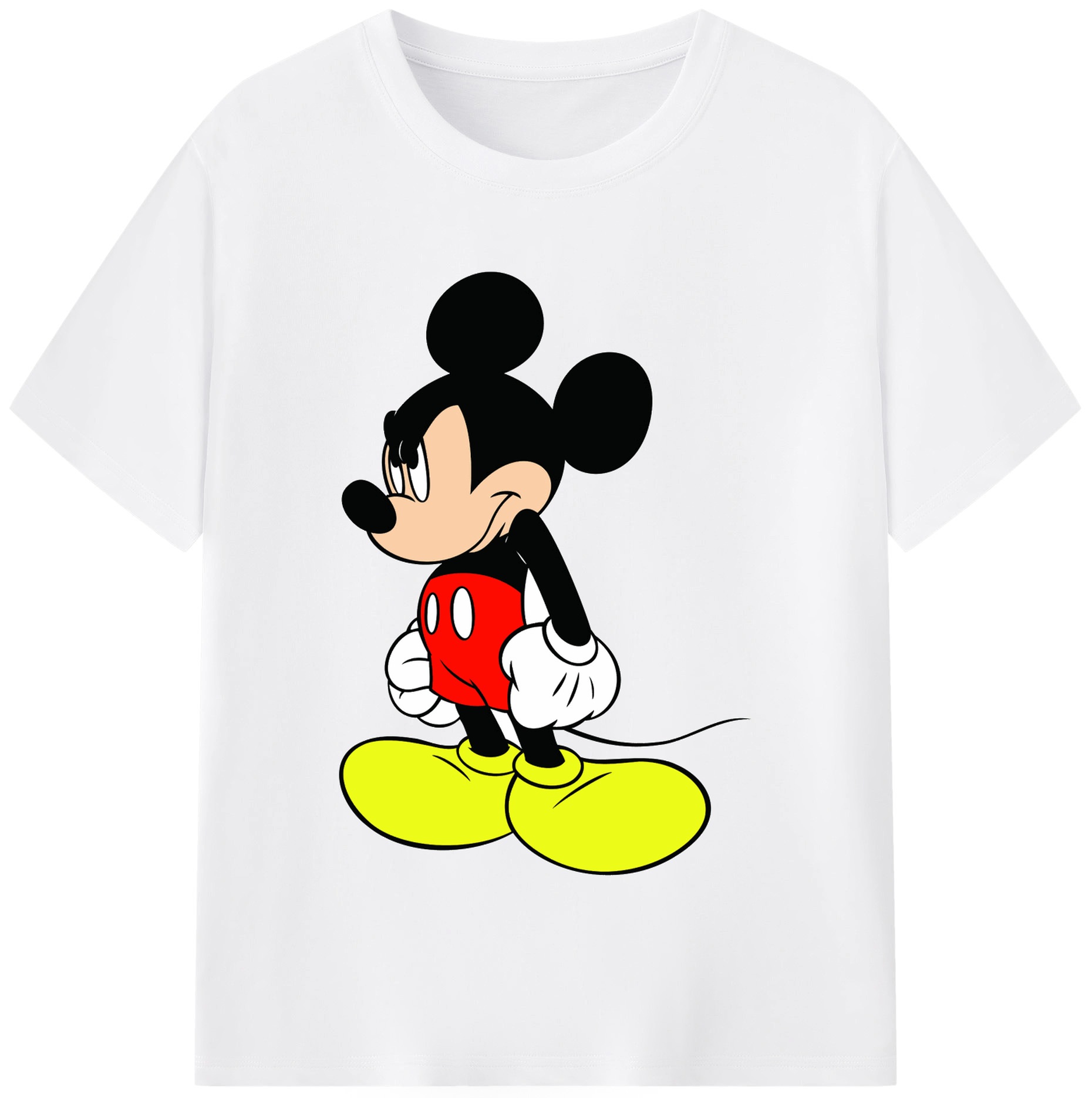 （画像用） ミッキーマウス Mickey Mouse 綿100％半袖Tシャツ（フロントプリント）