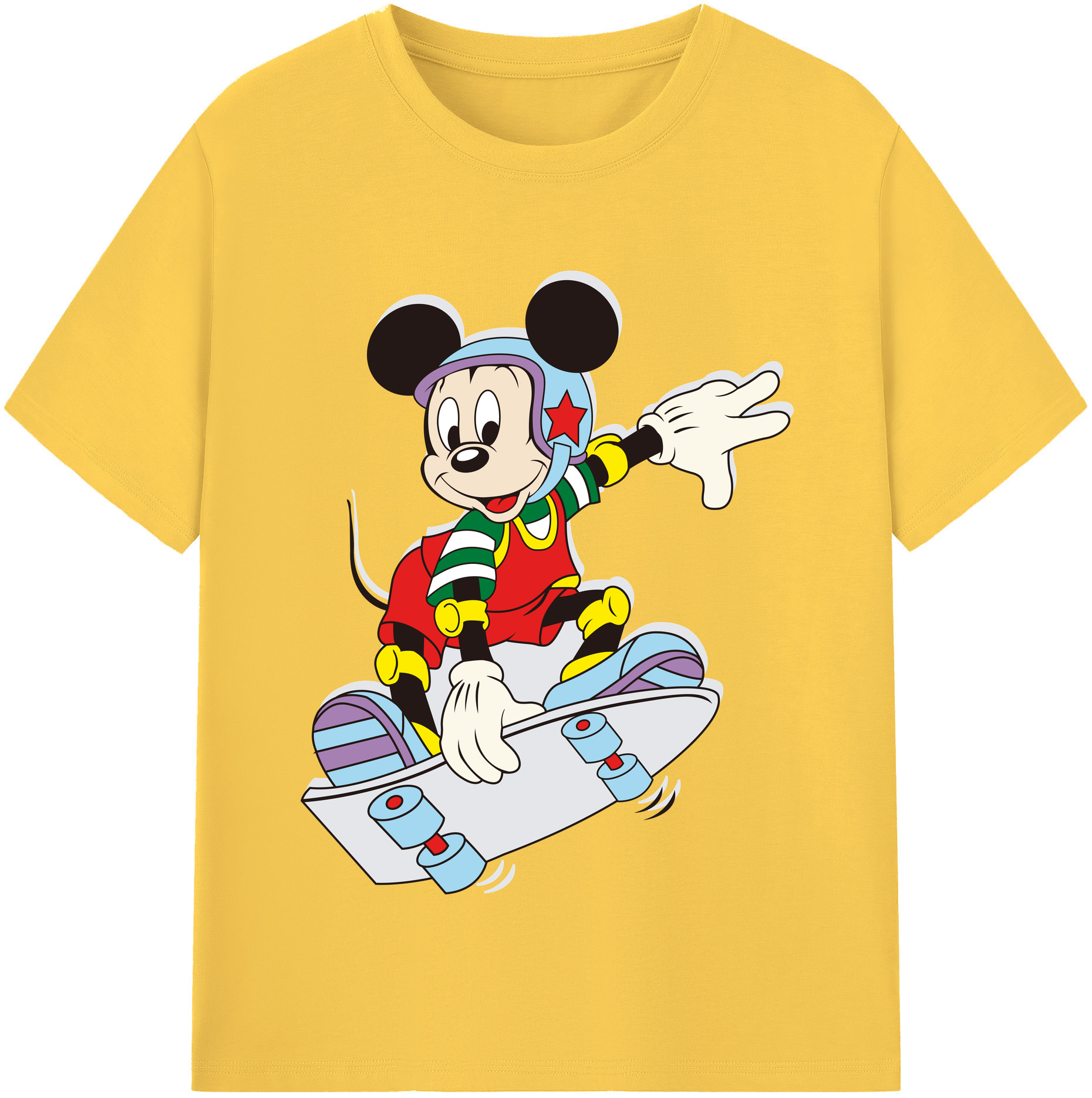 （画像用） ミッキーマウス Mickey Mouse 綿100％半袖Tシャツ（フロントプリント）