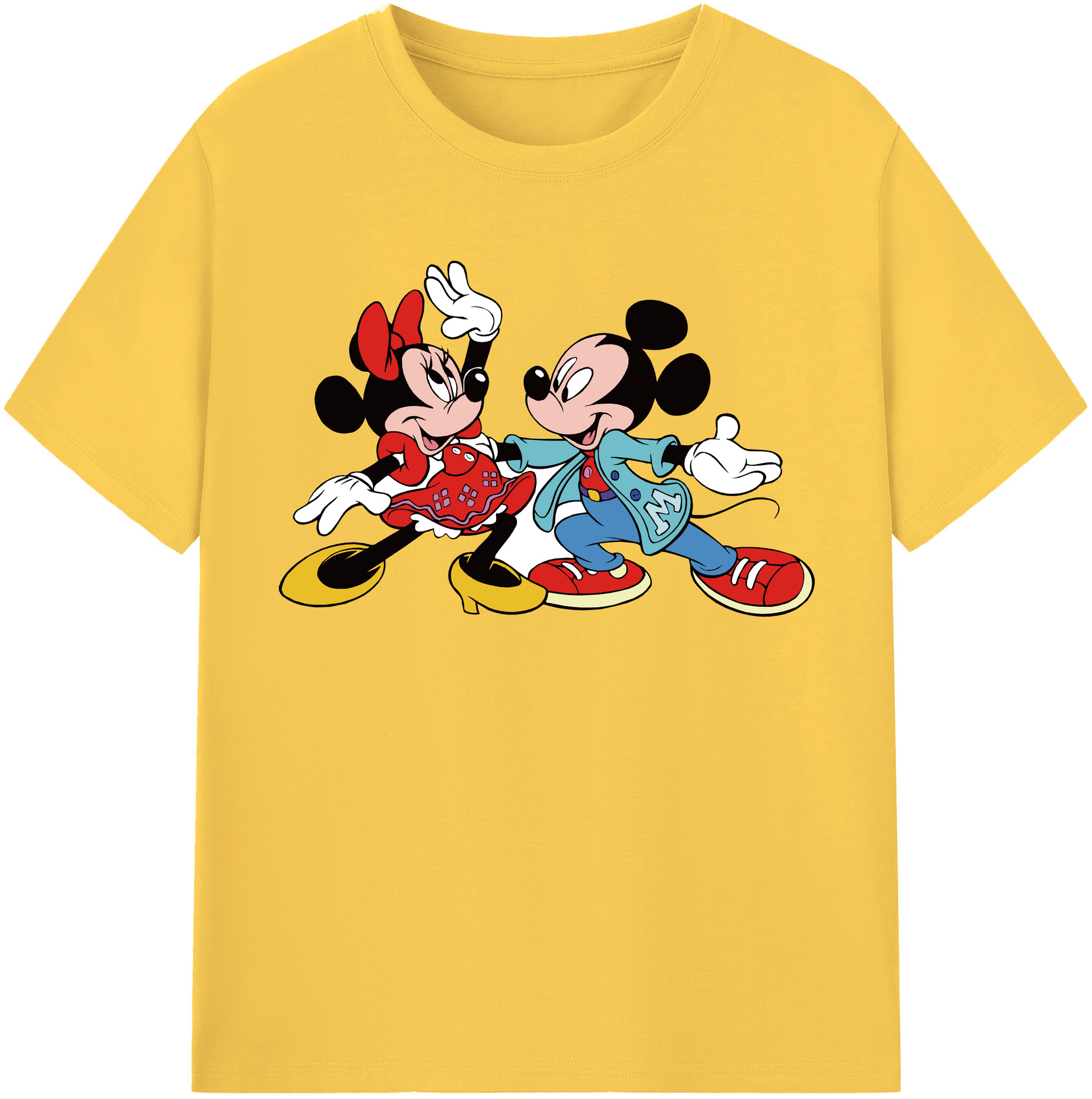 （画像用） ミッキーマウス Mickey Mouse 綿100％半袖Tシャツ（フロントプリント）
