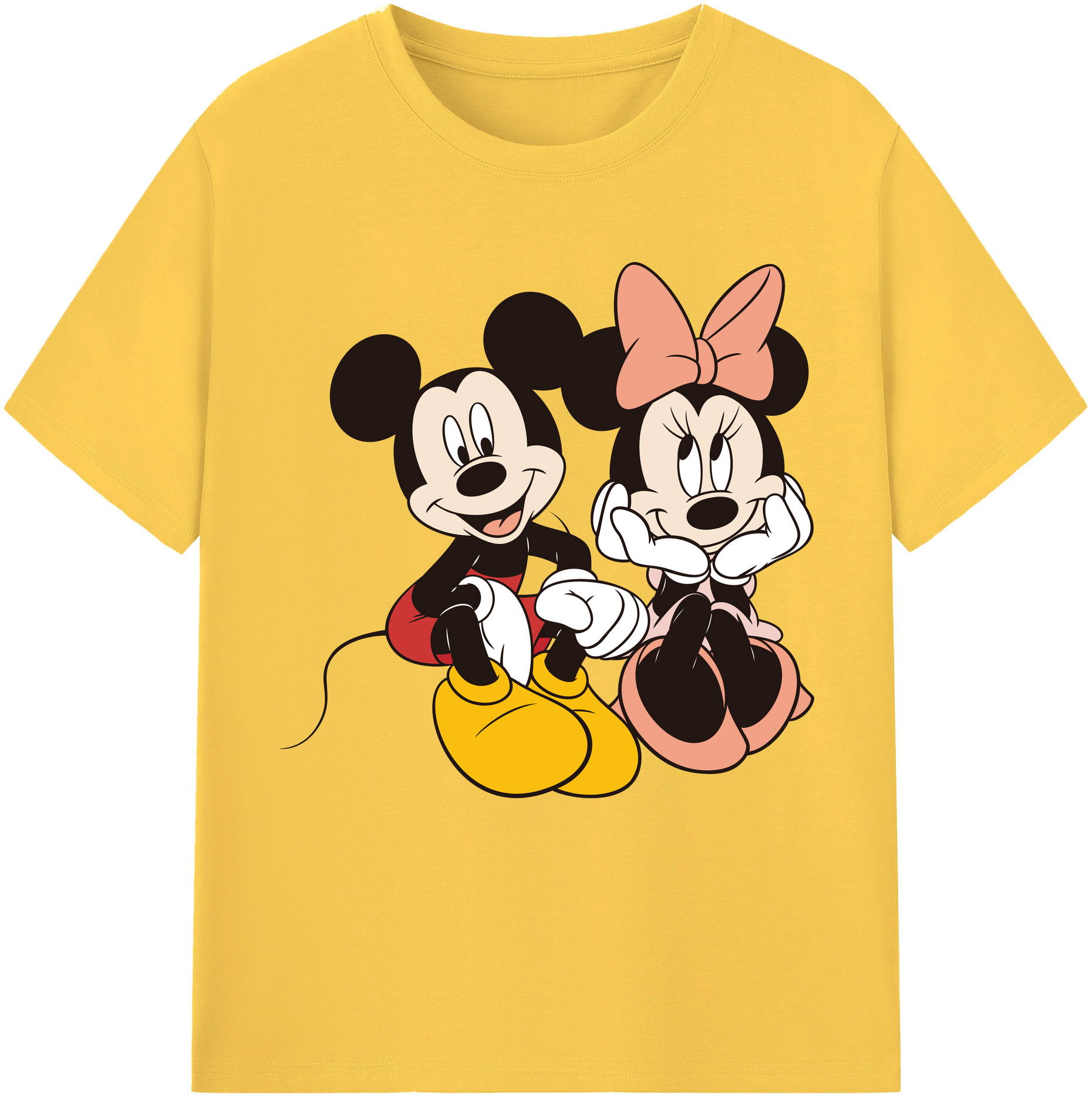 （画像用） ミッキーマウス Mickey Mouse 綿100％半袖Tシャツ（フロントプリント）