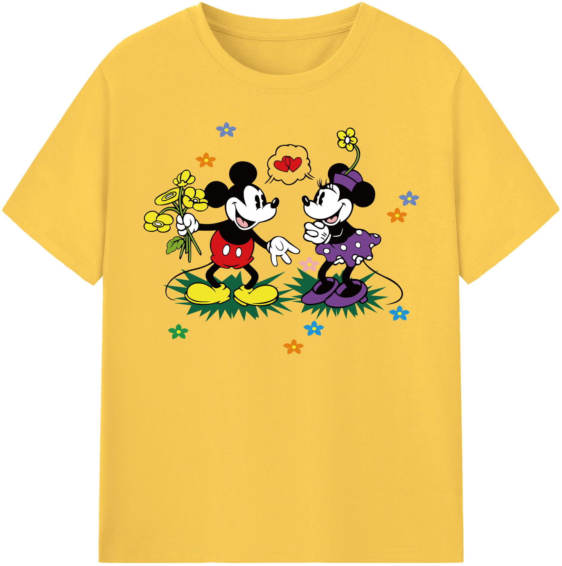 （画像用） ミッキーマウス Mickey Mouse 綿100％半袖Tシャツ（フロントプリント）