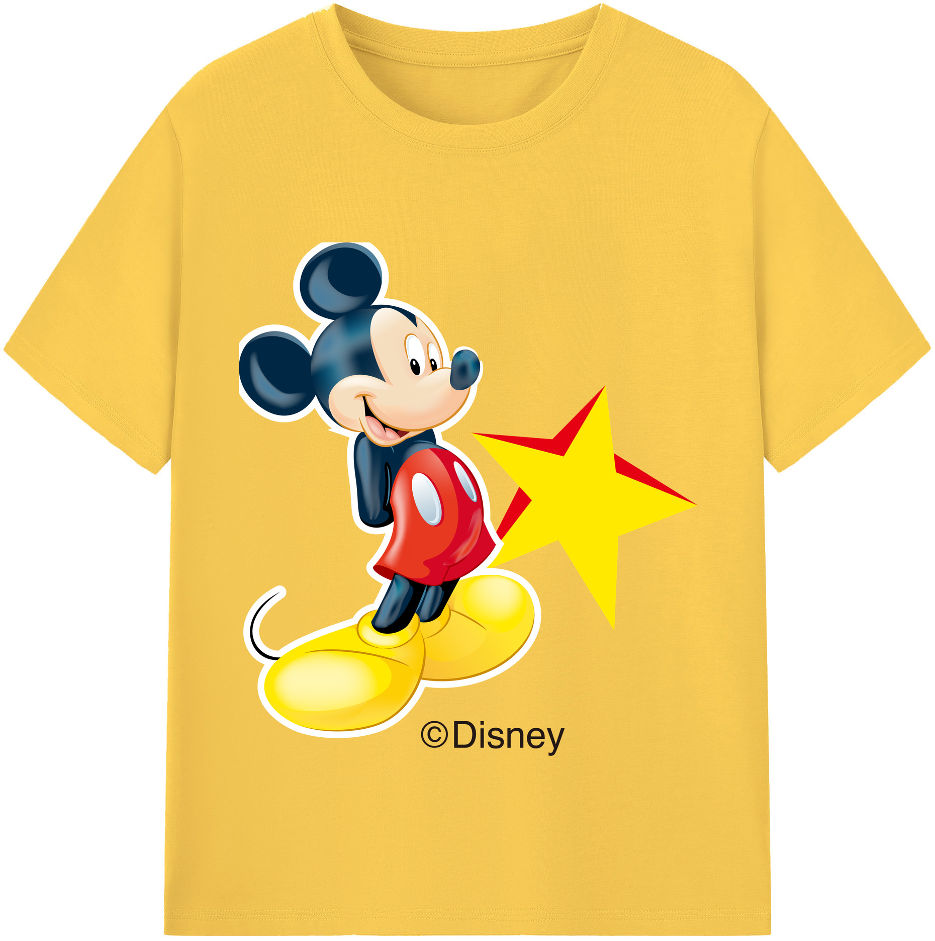 （画像用） ミッキーマウス Mickey Mouse 綿100％半袖Tシャツ（フロントプリント）