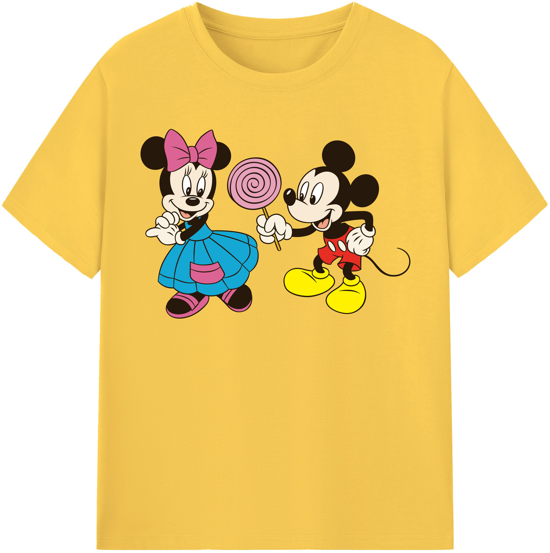 （画像用） ミッキーマウス Mickey Mouse 綿100％半袖Tシャツ（フロントプリント）