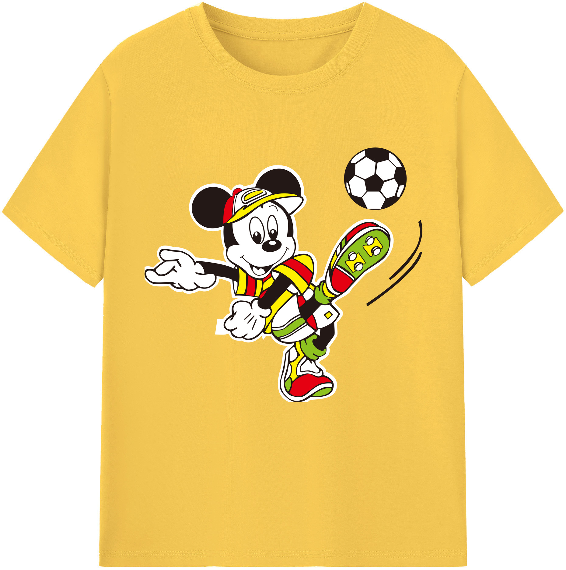 （画像用） ミッキーマウス Mickey Mouse 綿100％半袖Tシャツ（フロントプリント）