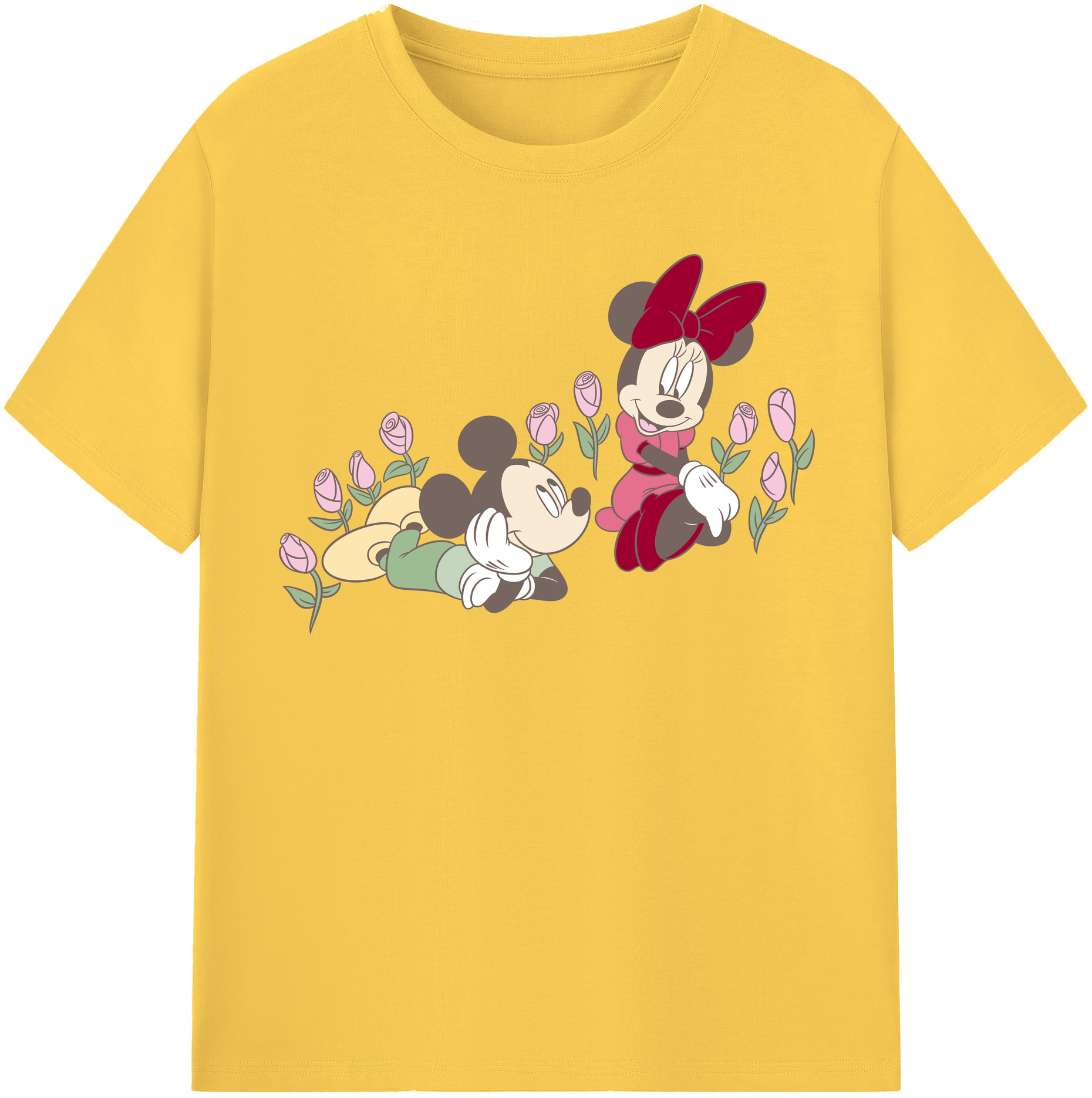 （画像用） ミッキーマウス Mickey Mouse 綿100％半袖Tシャツ（フロントプリント）
