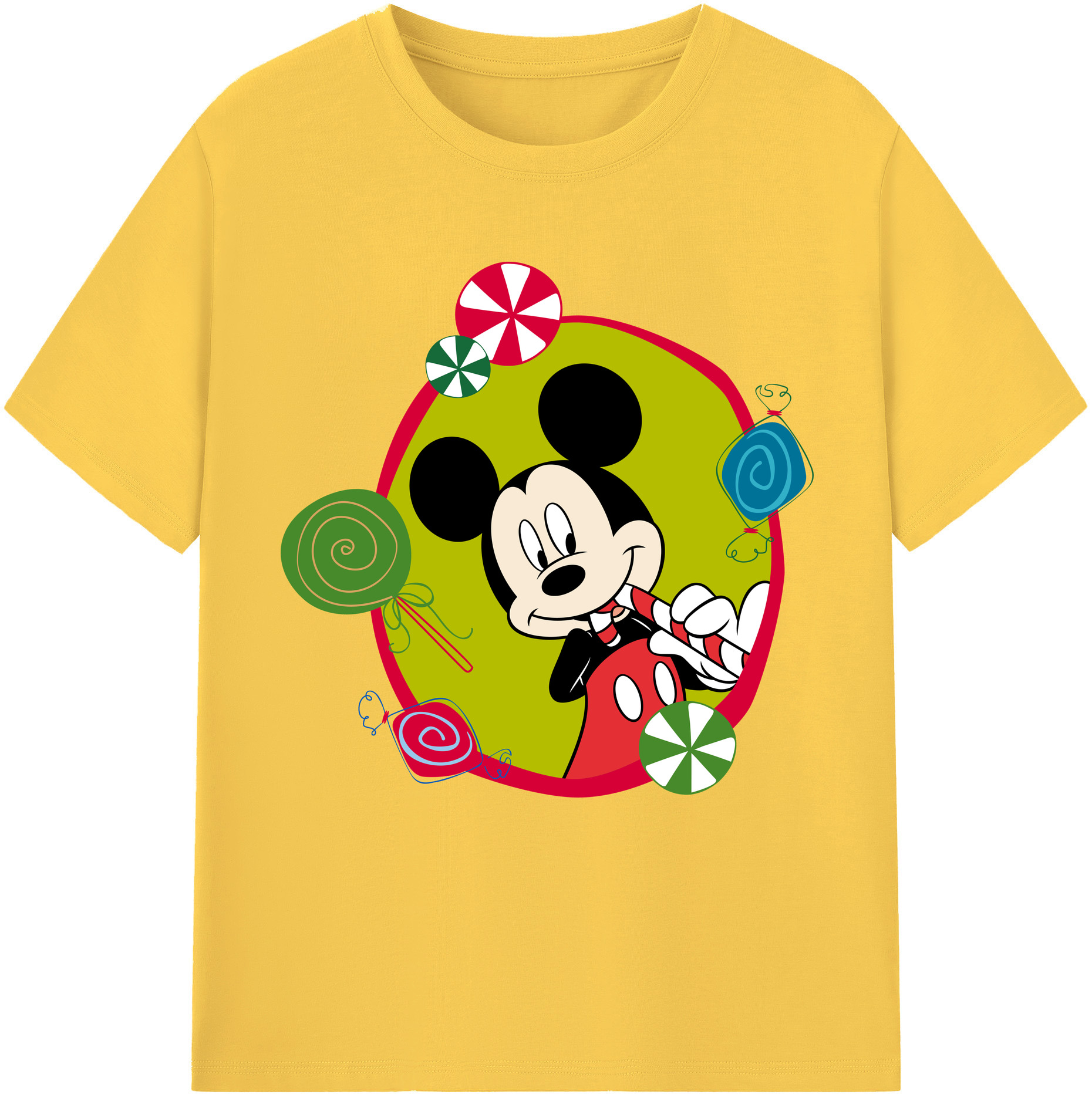 （画像用） ミッキーマウス Mickey Mouse 綿100％半袖Tシャツ（フロントプリント）