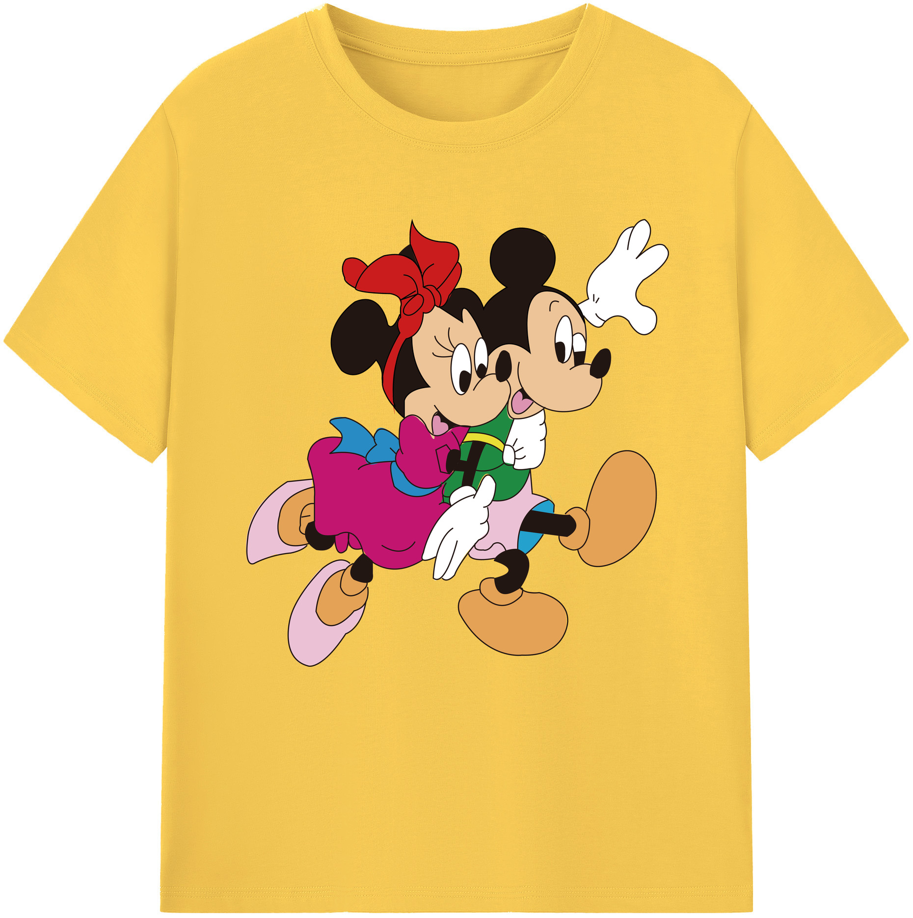 （画像用） ミッキーマウス Mickey Mouse 綿100％半袖Tシャツ（フロントプリント）