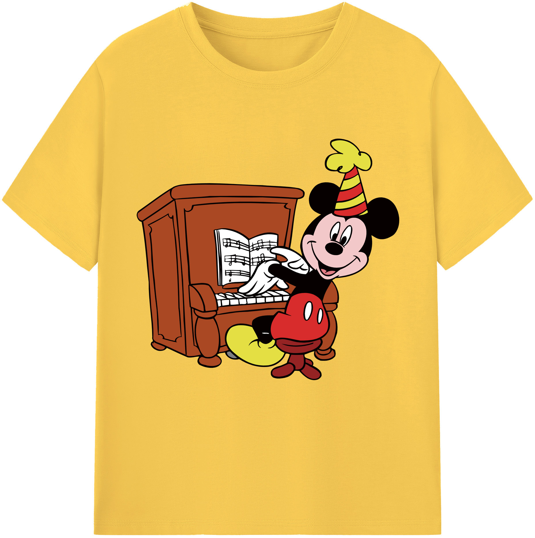 （画像用） ミッキーマウス Mickey Mouse 綿100％半袖Tシャツ（フロントプリント）