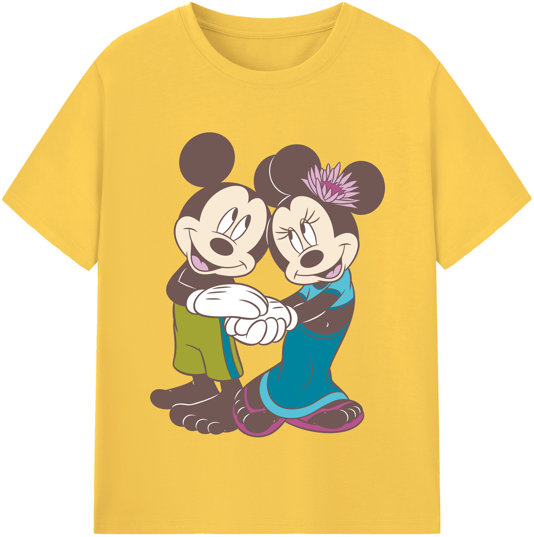 （画像用） ミッキーマウス Mickey Mouse 綿100％半袖Tシャツ（フロントプリント）