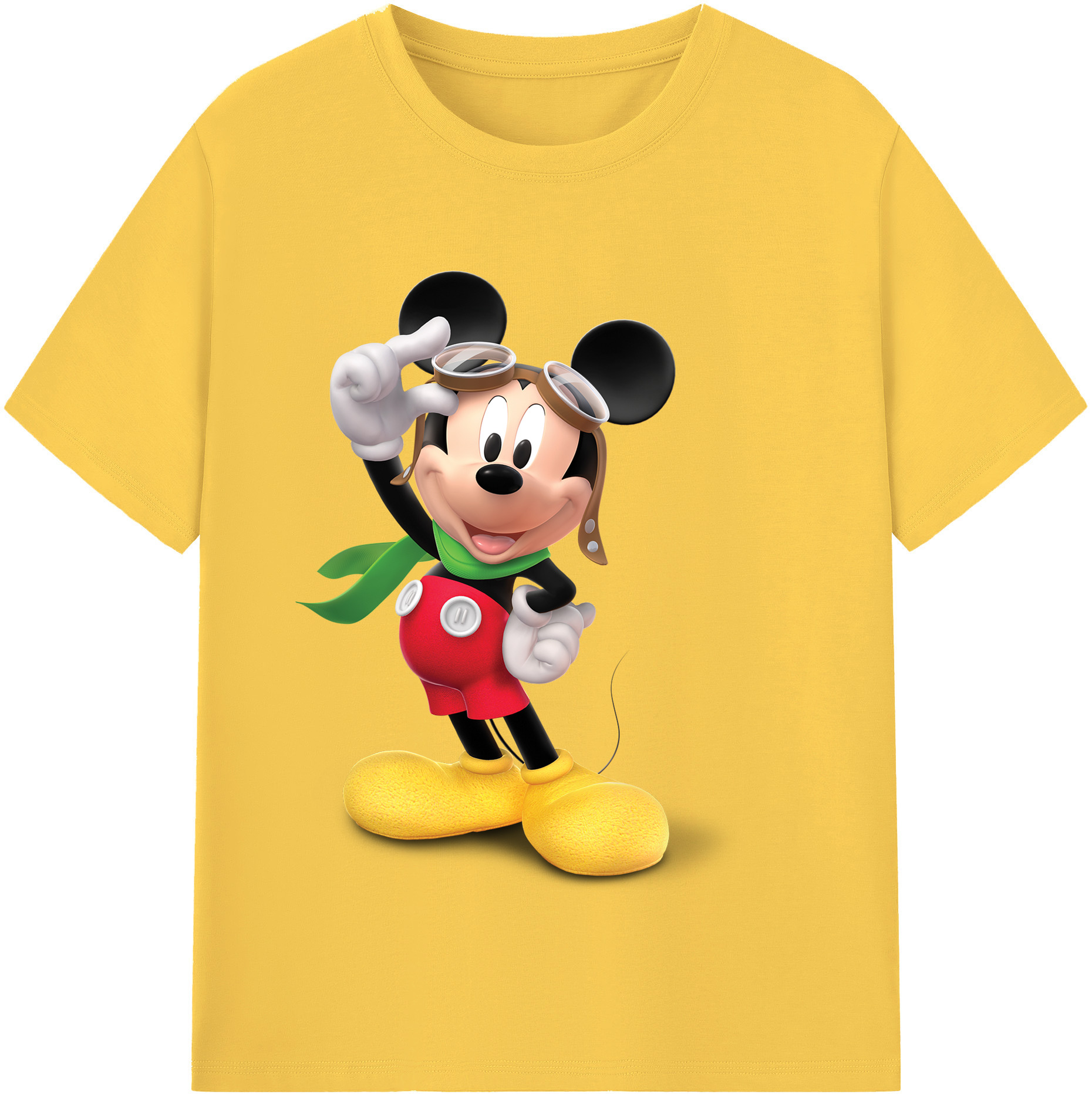 （画像用） ミッキーマウス Mickey Mouse 綿100％半袖Tシャツ（フロントプリント）