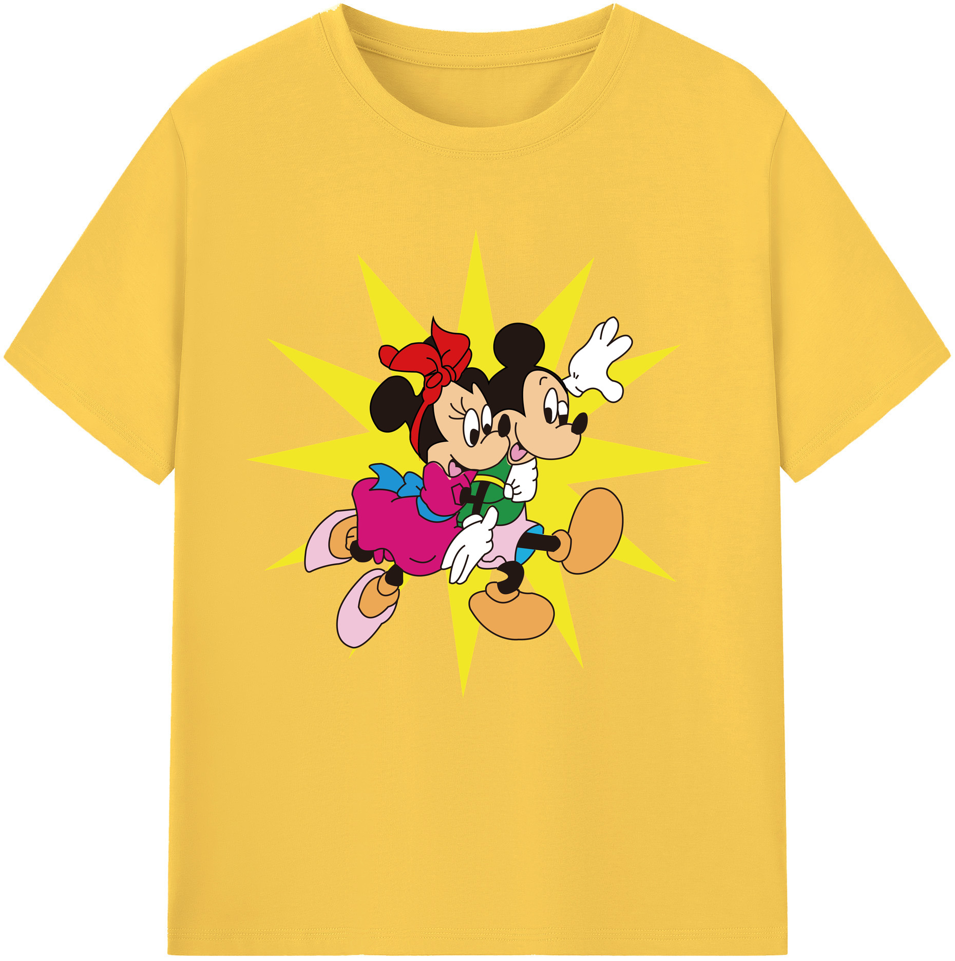 （画像用） ミッキーマウス Mickey Mouse 綿100％半袖Tシャツ（フロントプリント）