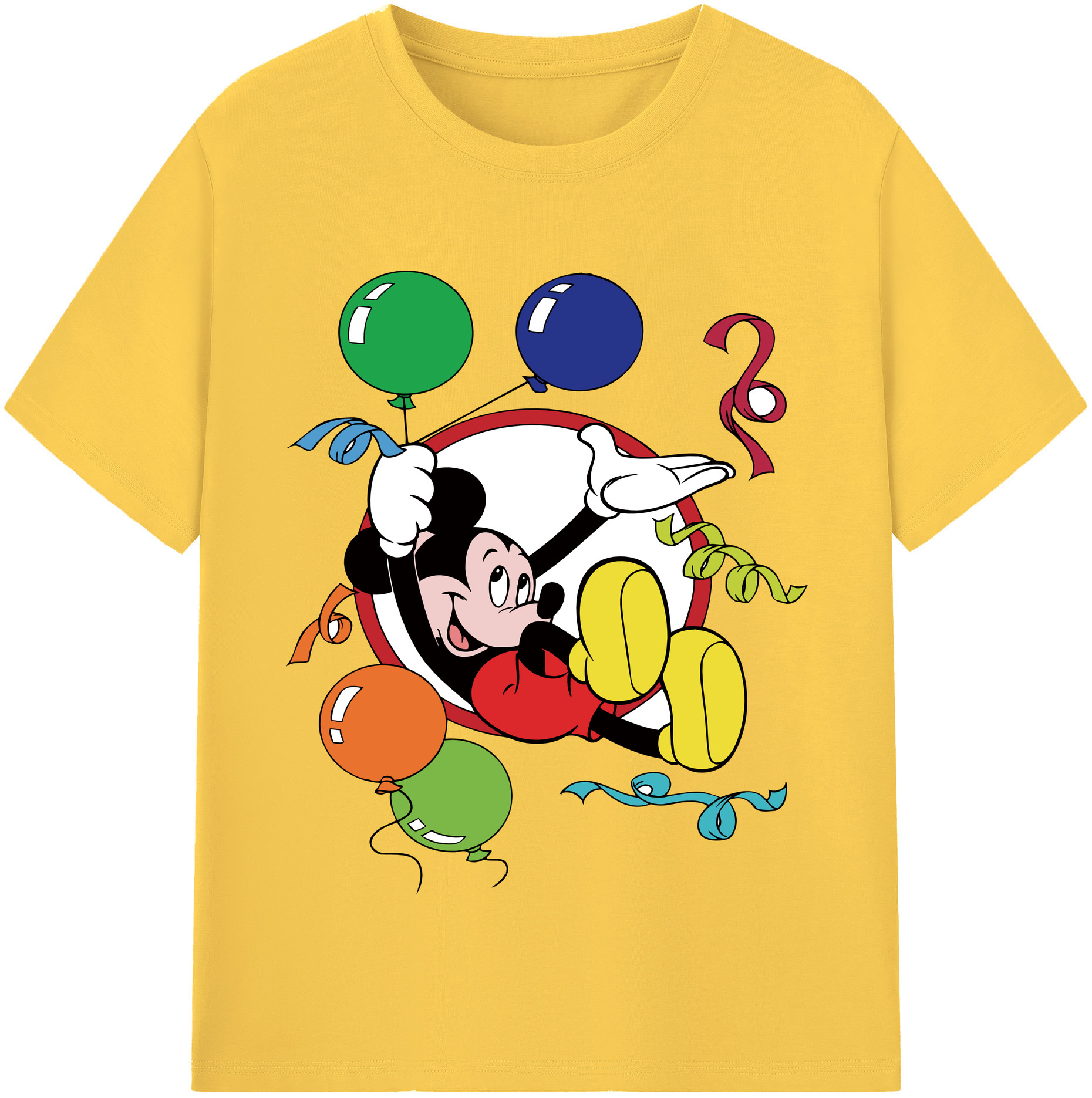 （画像用） ミッキーマウス Mickey Mouse 綿100％半袖Tシャツ（フロントプリント）
