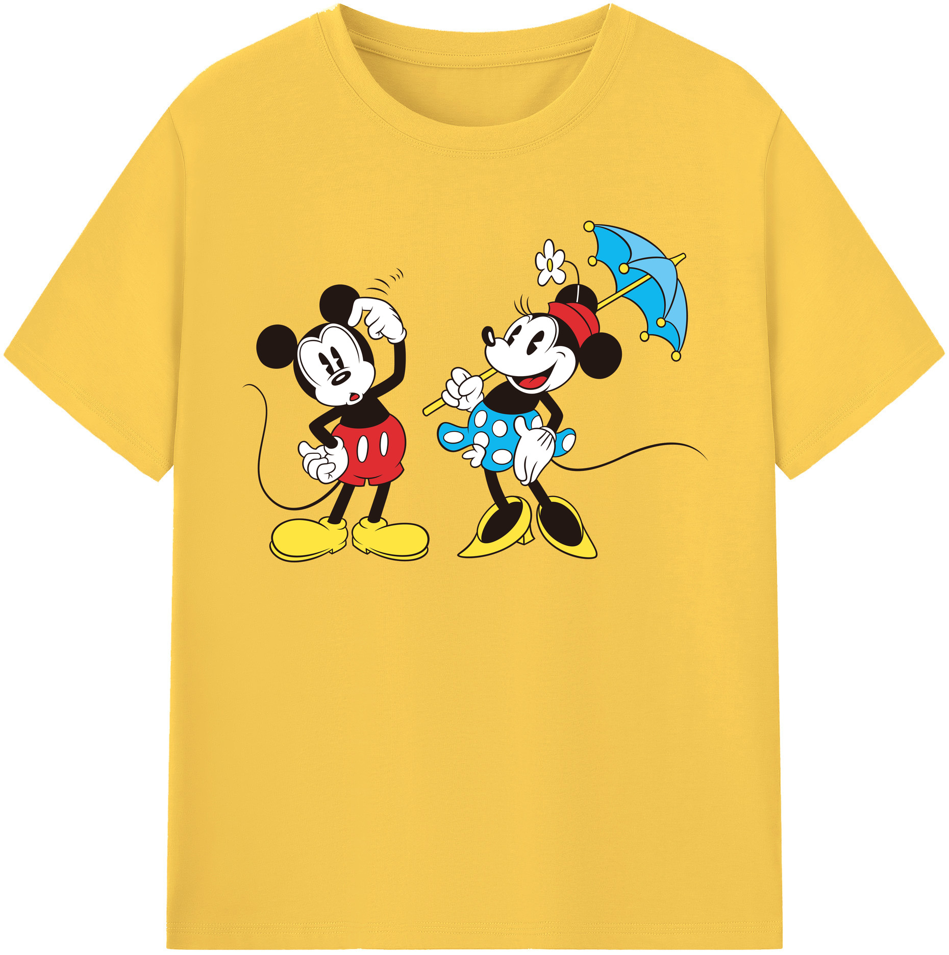 （画像用） ミッキーマウス Mickey Mouse 綿100％半袖Tシャツ（フロントプリント）