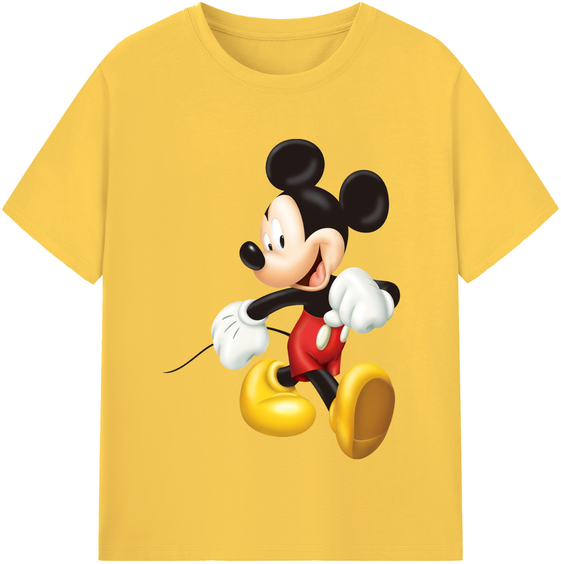 （画像用） ミッキーマウス Mickey Mouse 綿100％半袖Tシャツ（フロントプリント）