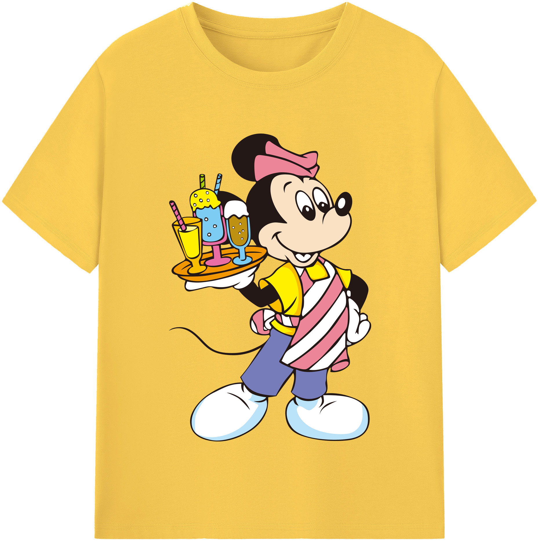 （画像用） ミッキーマウス Mickey Mouse 綿100％半袖Tシャツ（フロントプリント）