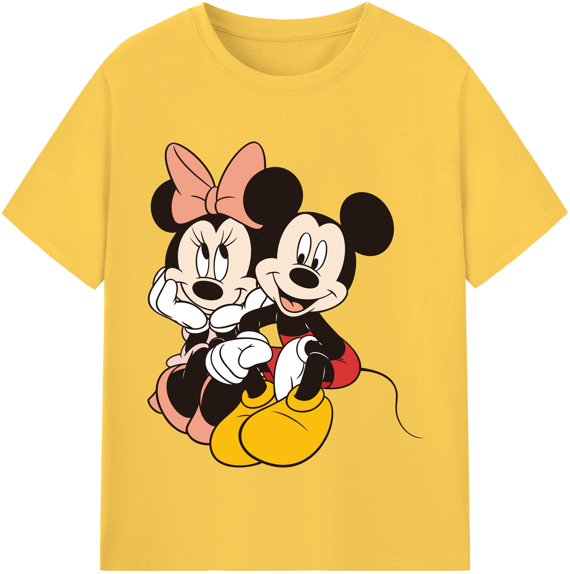 （画像用） ミッキーマウス Mickey Mouse 綿100％半袖Tシャツ（フロントプリント）