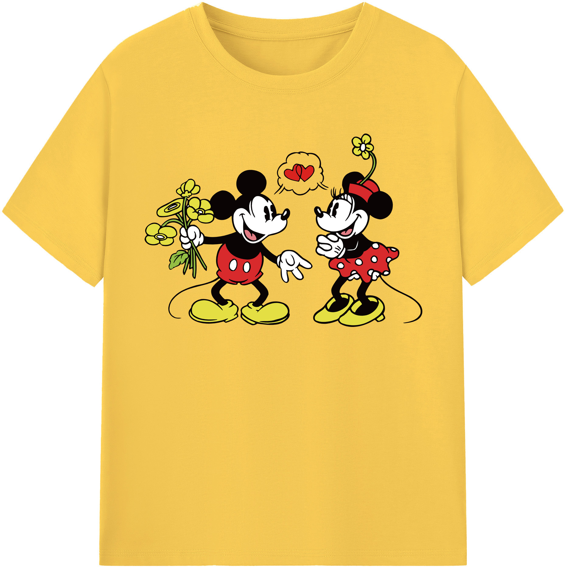 （画像用） ミッキーマウス Mickey Mouse 綿100％半袖Tシャツ（フロントプリント）