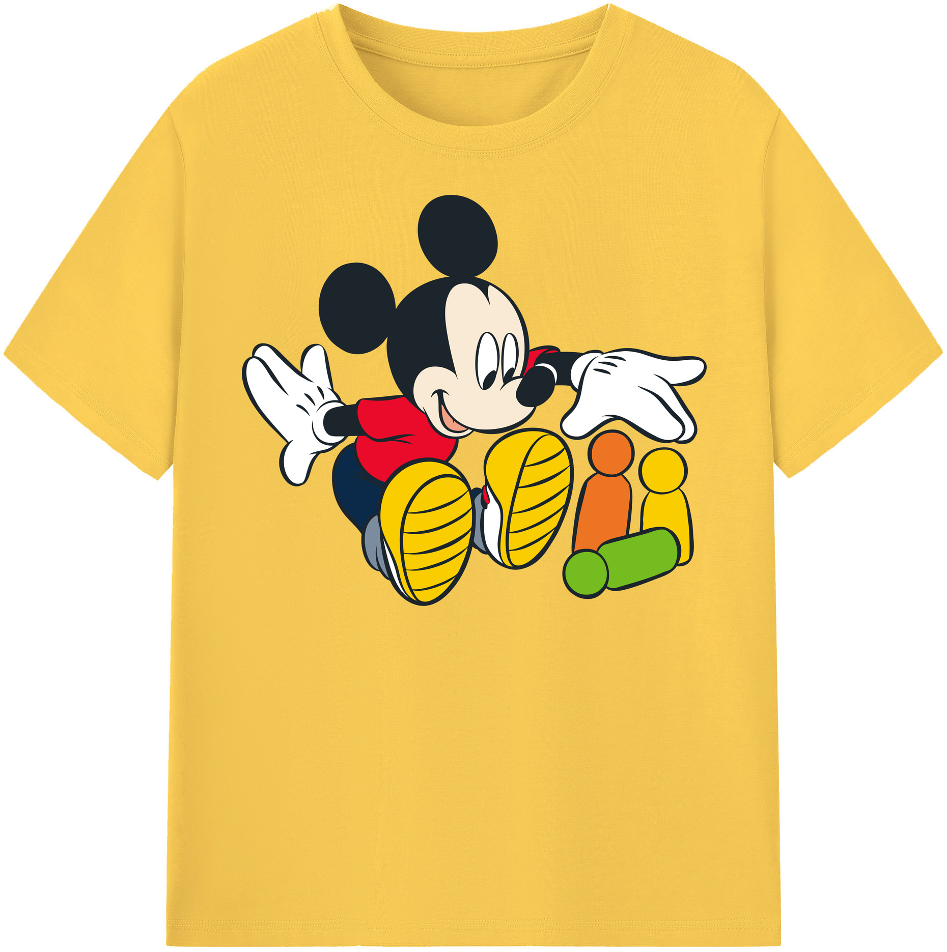 （画像用） ミッキーマウス Mickey Mouse 綿100％半袖Tシャツ（フロントプリント）