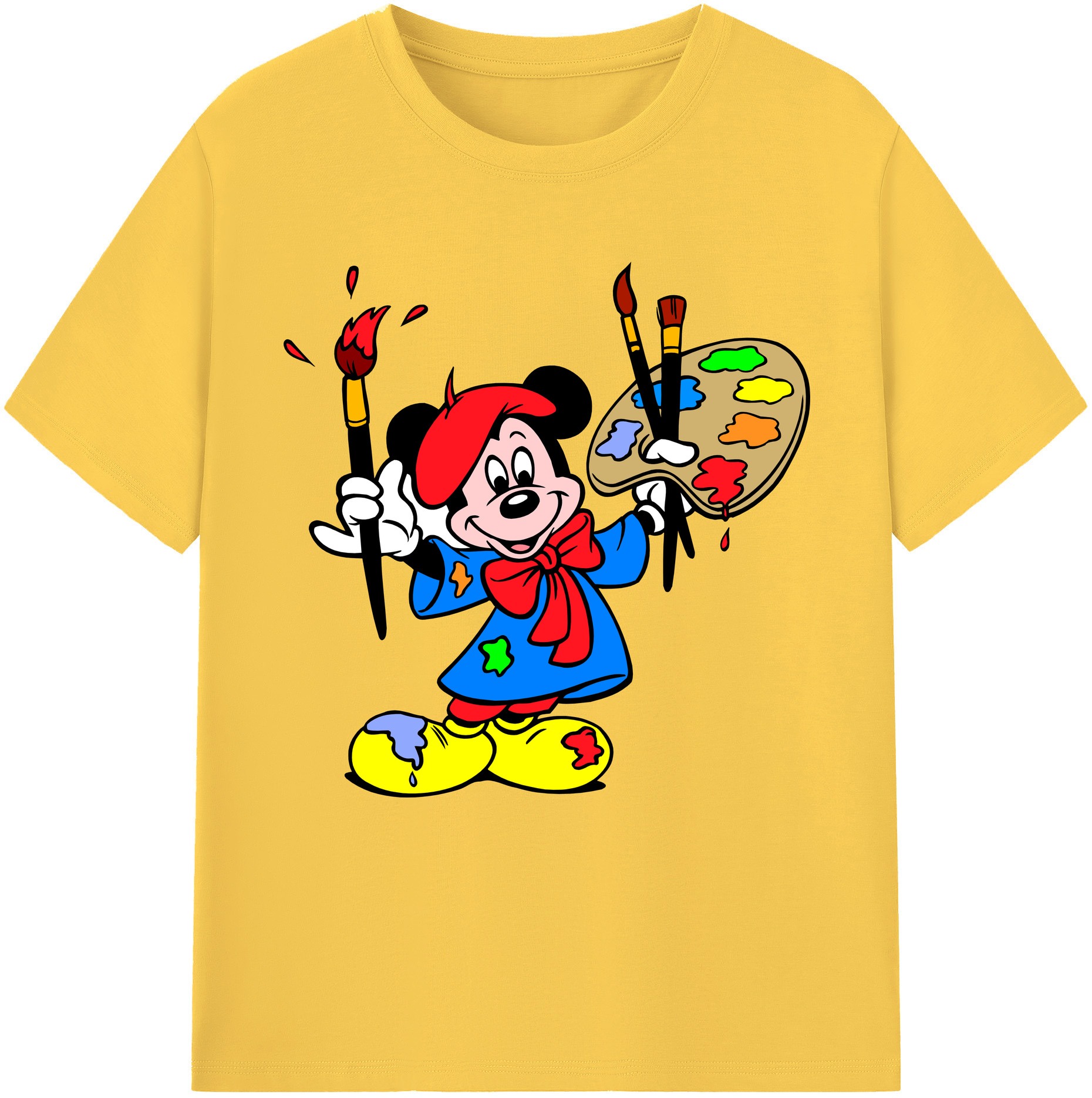 （画像用） ミッキーマウス Mickey Mouse 綿100％半袖Tシャツ（フロントプリント）