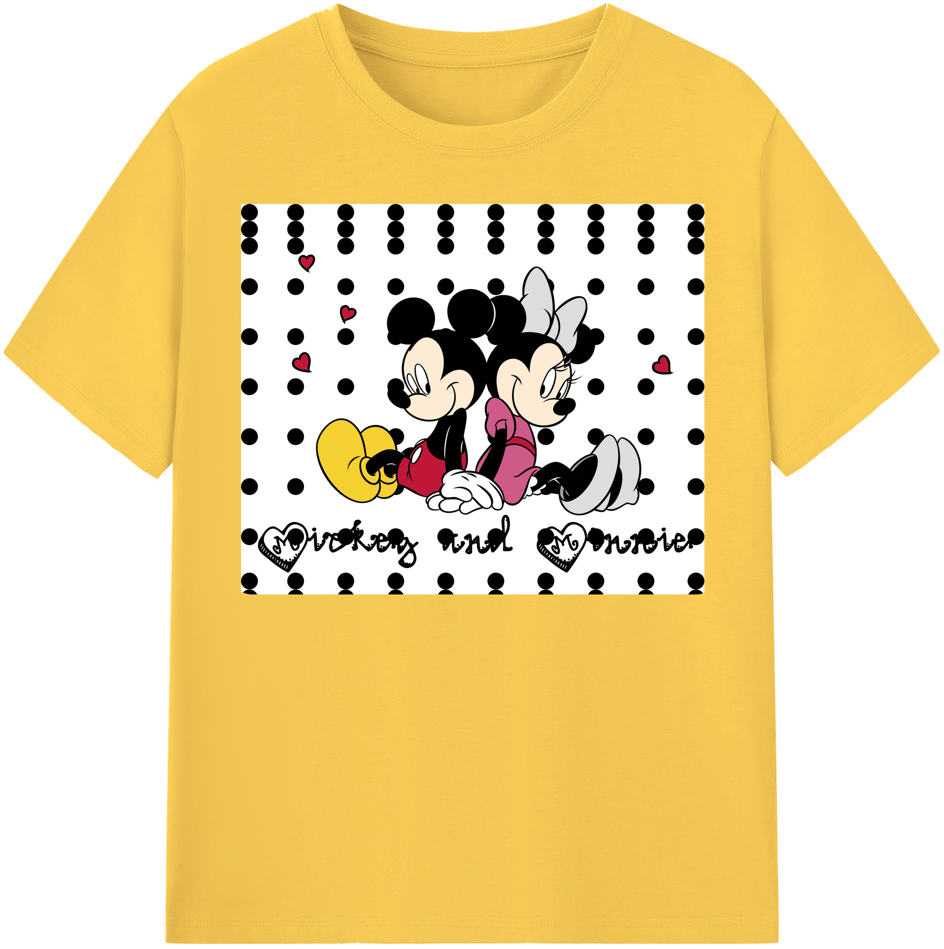 （画像用） ミッキーマウス Mickey Mouse 綿100％半袖Tシャツ（フロントプリント）