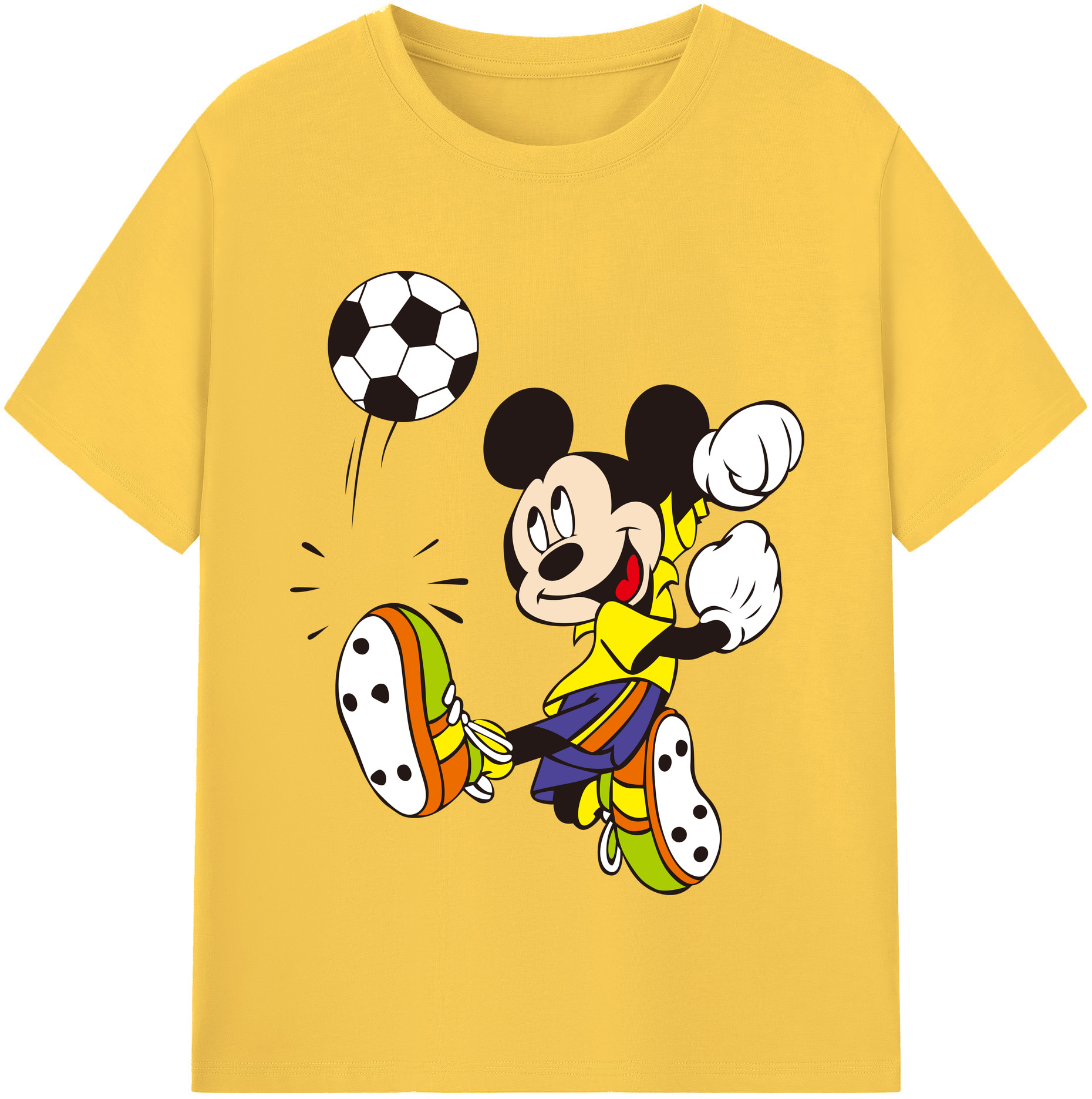 （画像用） ミッキーマウス Mickey Mouse 綿100％半袖Tシャツ（フロントプリント）