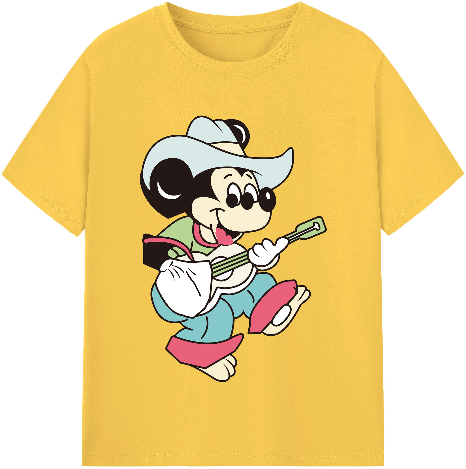 （画像用） ミッキーマウス Mickey Mouse 綿100％半袖Tシャツ（フロントプリント）