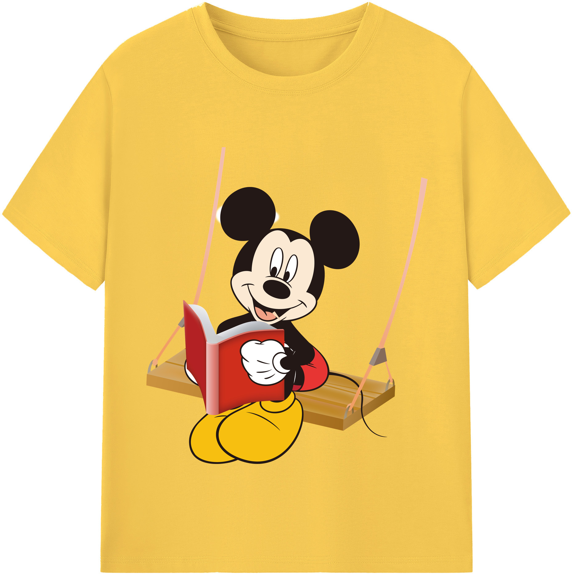（画像用） ミッキーマウス Mickey Mouse 綿100％半袖Tシャツ（フロントプリント）